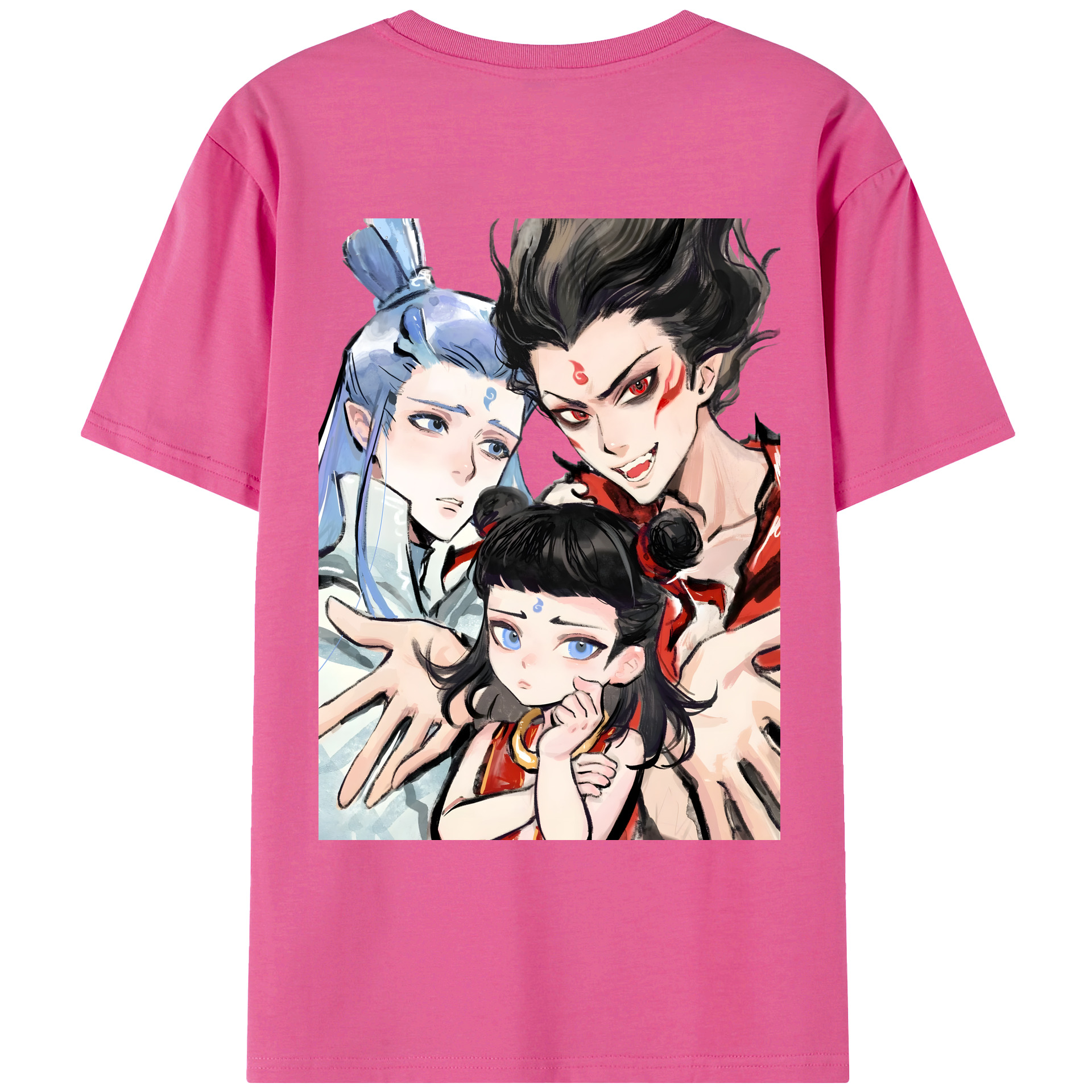（画像用） Ne Zha 2 ナタ 魔童の大暴れ レディース半袖Tシャツ(バックプリント)
