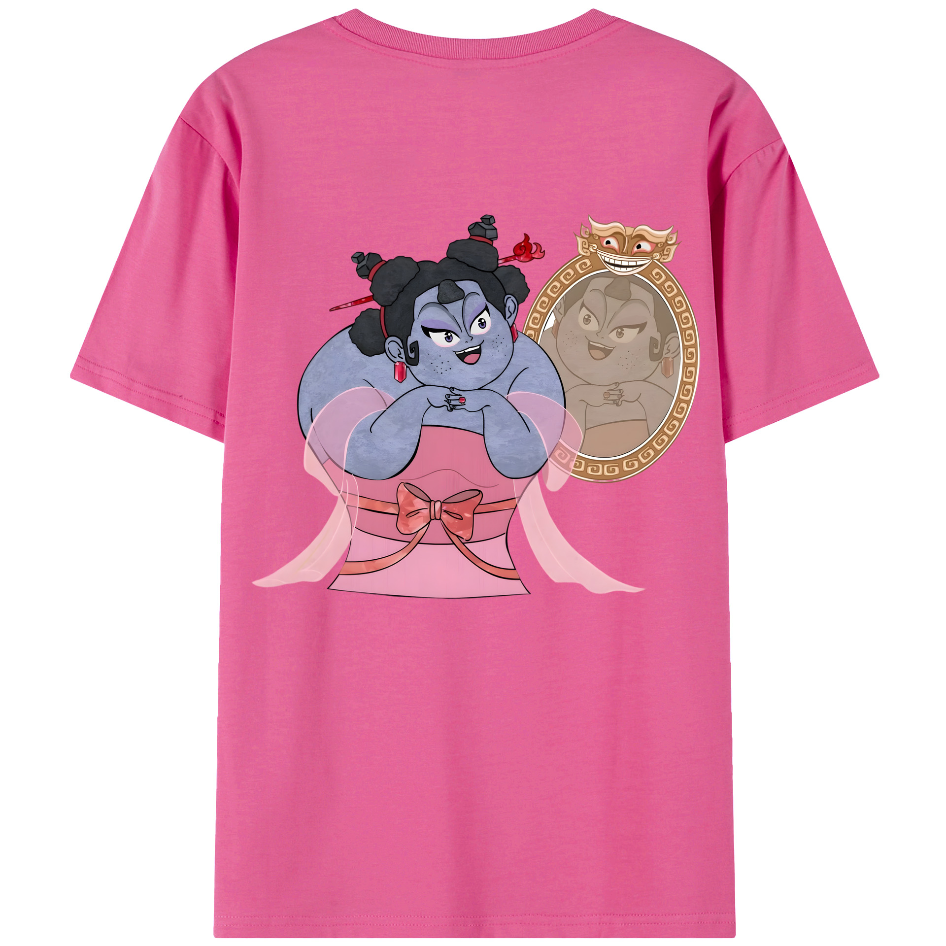 （画像用） Ne Zha 2 ナタ 魔童の大暴れ レディース半袖Tシャツ(バックプリント)
