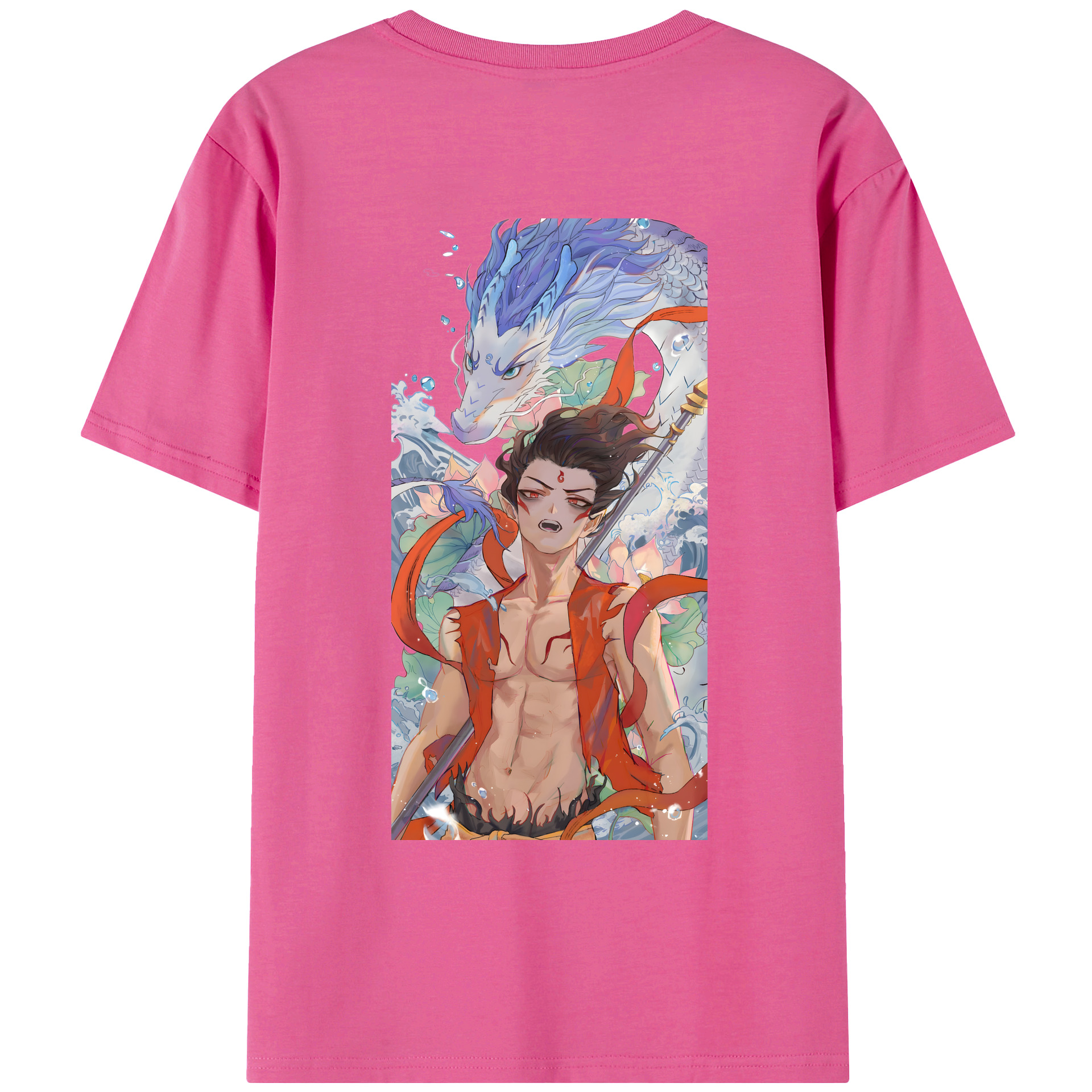 （画像用） Ne Zha 2 ナタ 魔童の大暴れ レディース半袖Tシャツ(バックプリント)