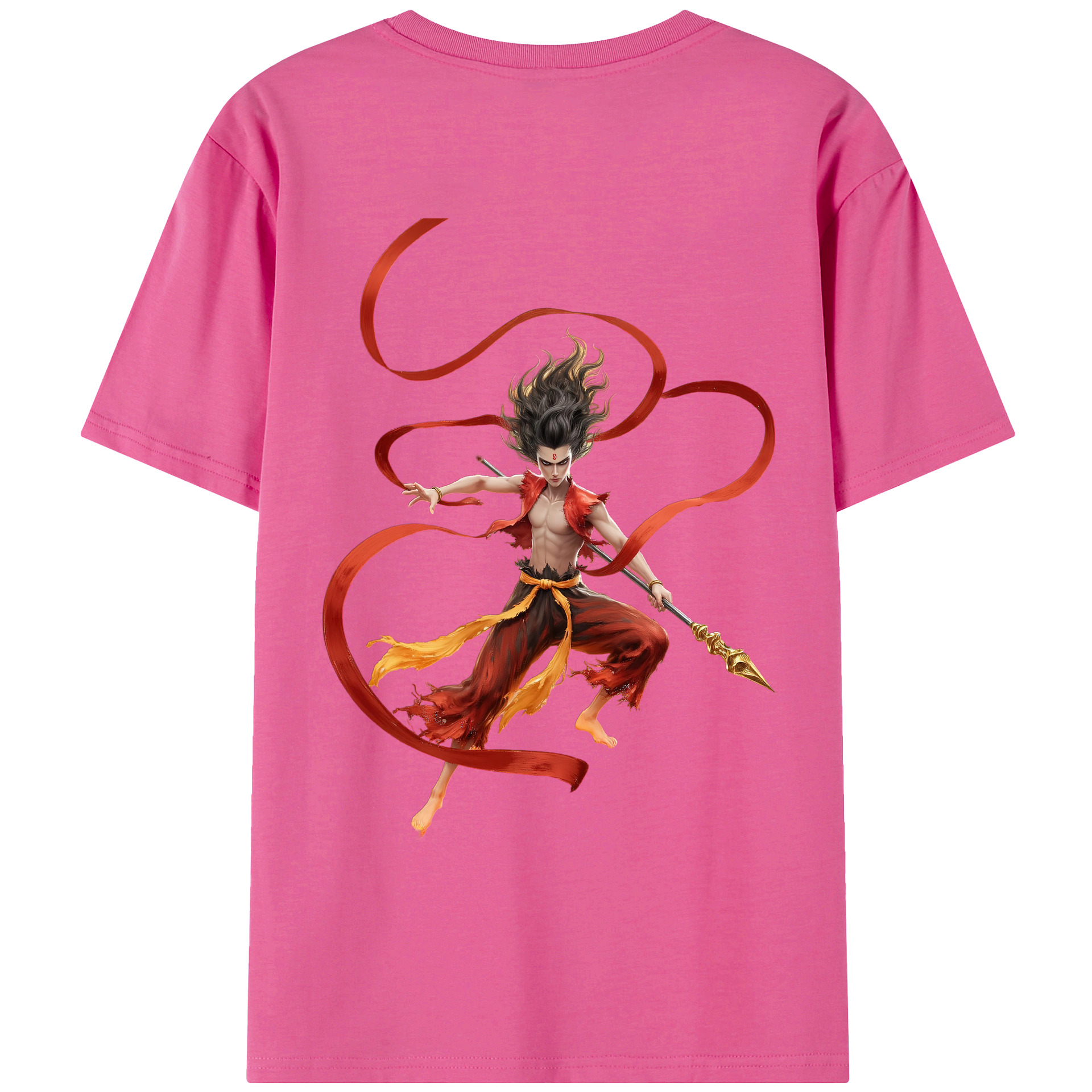 （画像用） Ne Zha 2 ナタ 魔童の大暴れ レディース半袖Tシャツ(バックプリント)