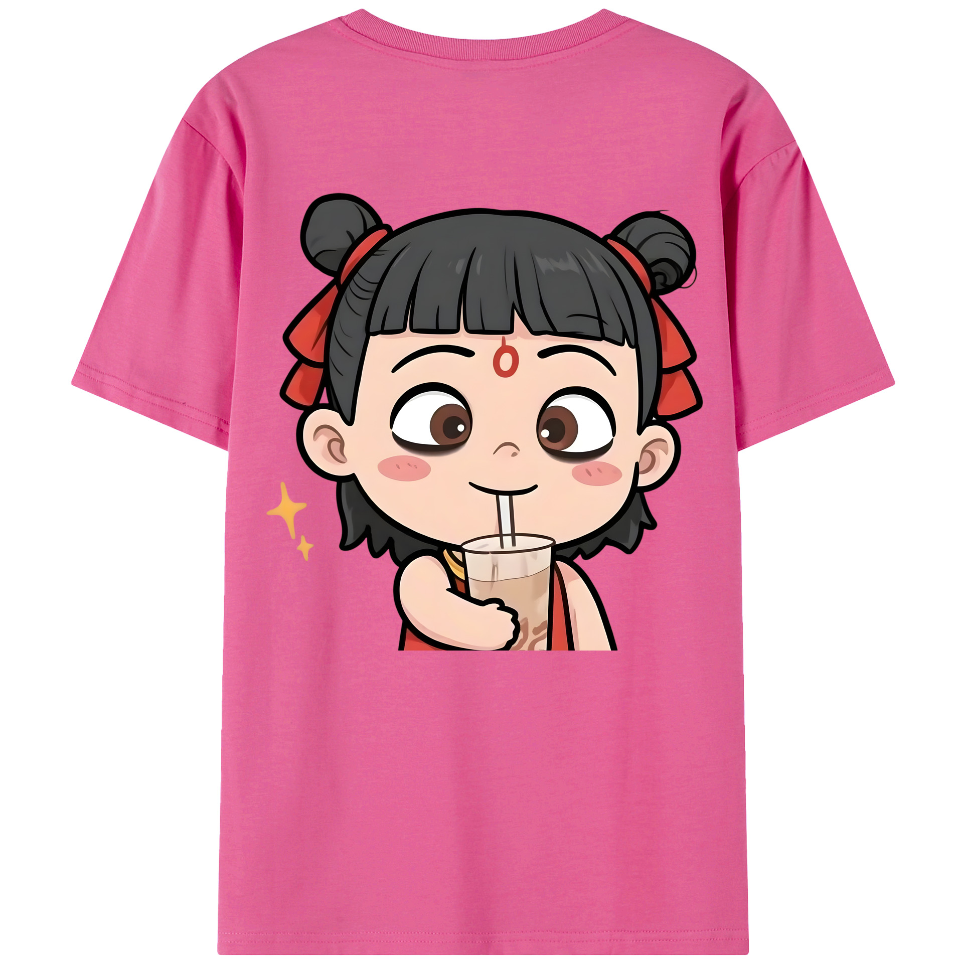 （画像用） Ne Zha 2 ナタ 魔童の大暴れ レディース半袖Tシャツ(バックプリント)