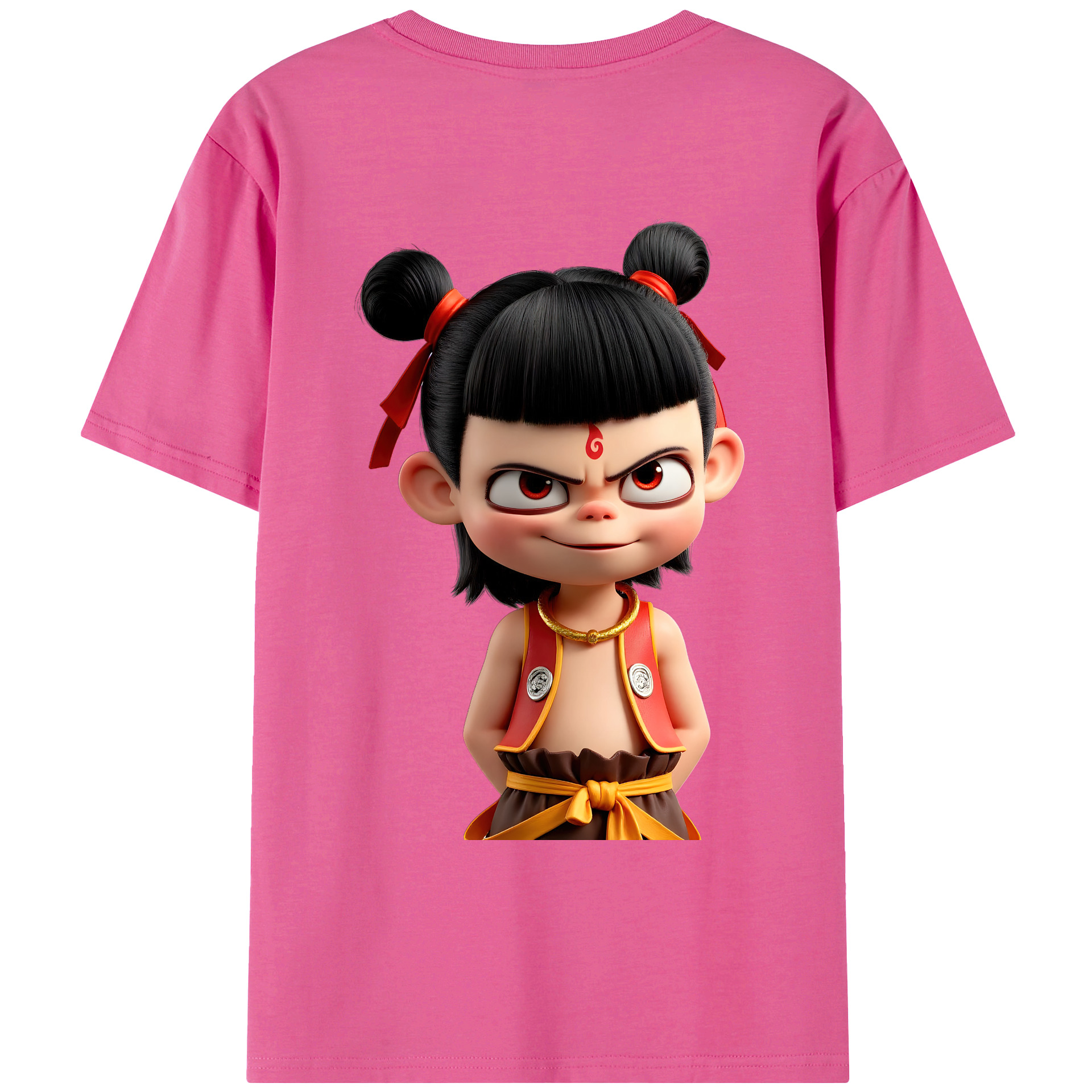 （画像用） Ne Zha 2 ナタ 魔童の大暴れ レディース半袖Tシャツ(バックプリント)