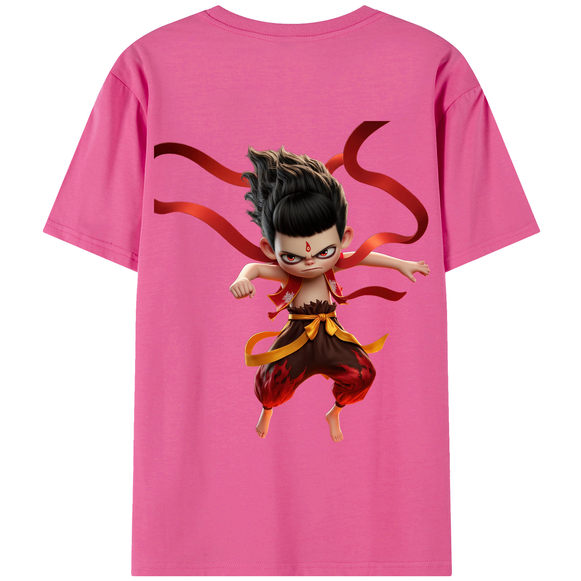 （画像用） Ne Zha 2 ナタ 魔童の大暴れ レディース半袖Tシャツ(バックプリント)