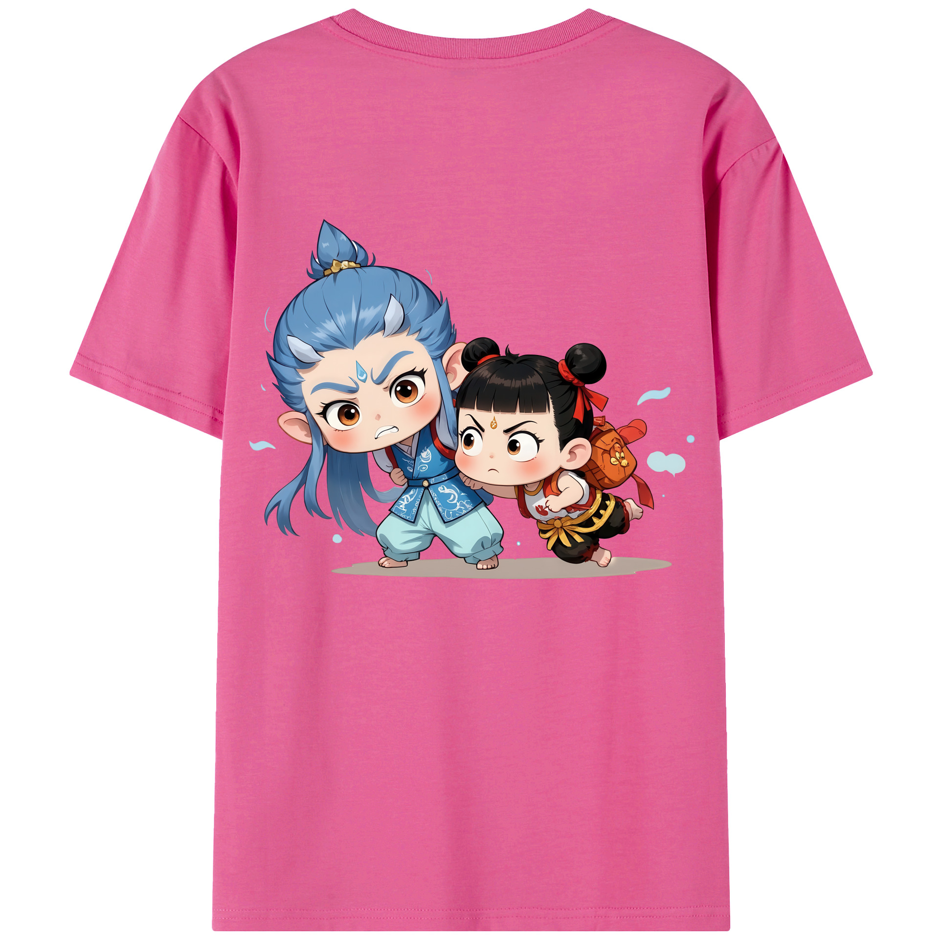 （画像用） Ne Zha 2 ナタ 魔童の大暴れ レディース半袖Tシャツ(バックプリント)