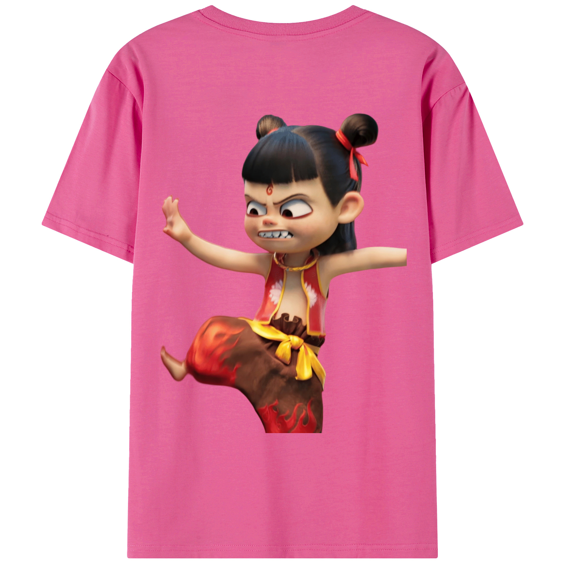 （画像用） Ne Zha 2 ナタ 魔童の大暴れ レディース半袖Tシャツ(バックプリント)