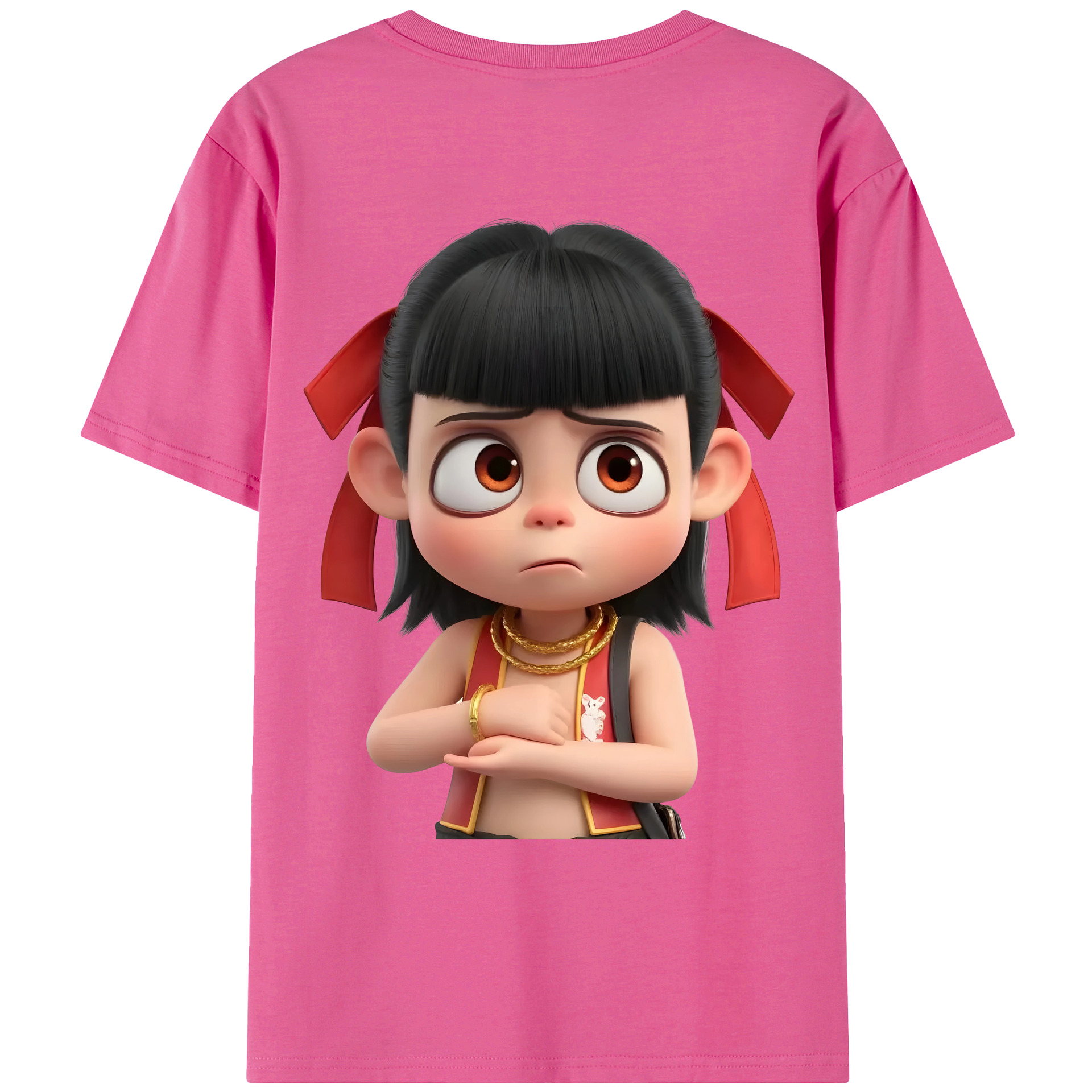 （画像用） Ne Zha 2 ナタ 魔童の大暴れ レディース半袖Tシャツ(バックプリント)