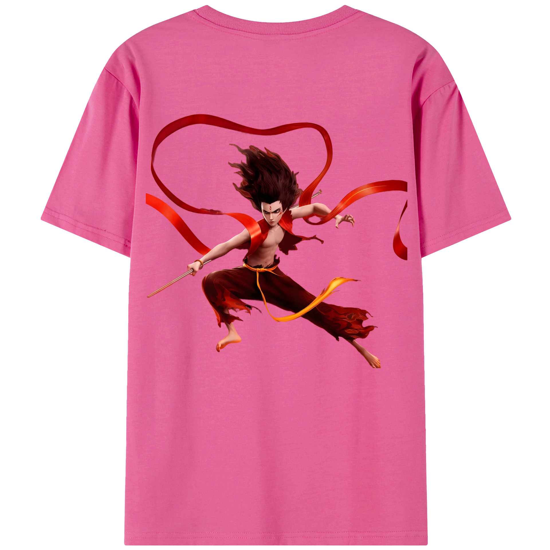 （画像用） Ne Zha 2 ナタ 魔童の大暴れ レディース半袖Tシャツ(バックプリント)