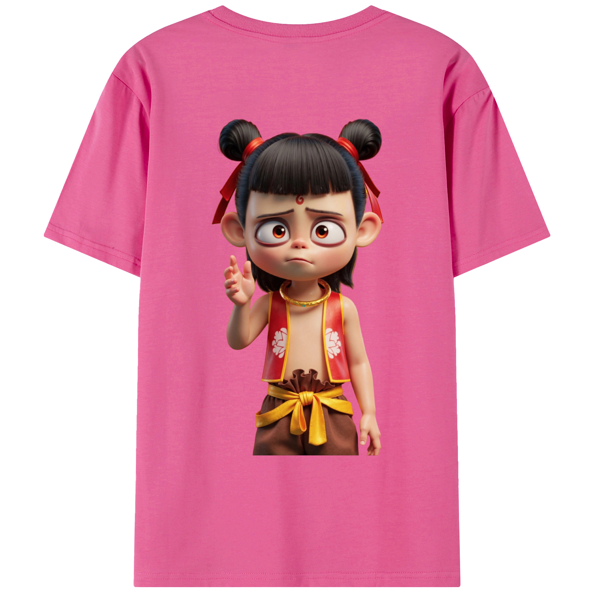 （画像用） Ne Zha 2 ナタ 魔童の大暴れ レディース半袖Tシャツ(バックプリント)