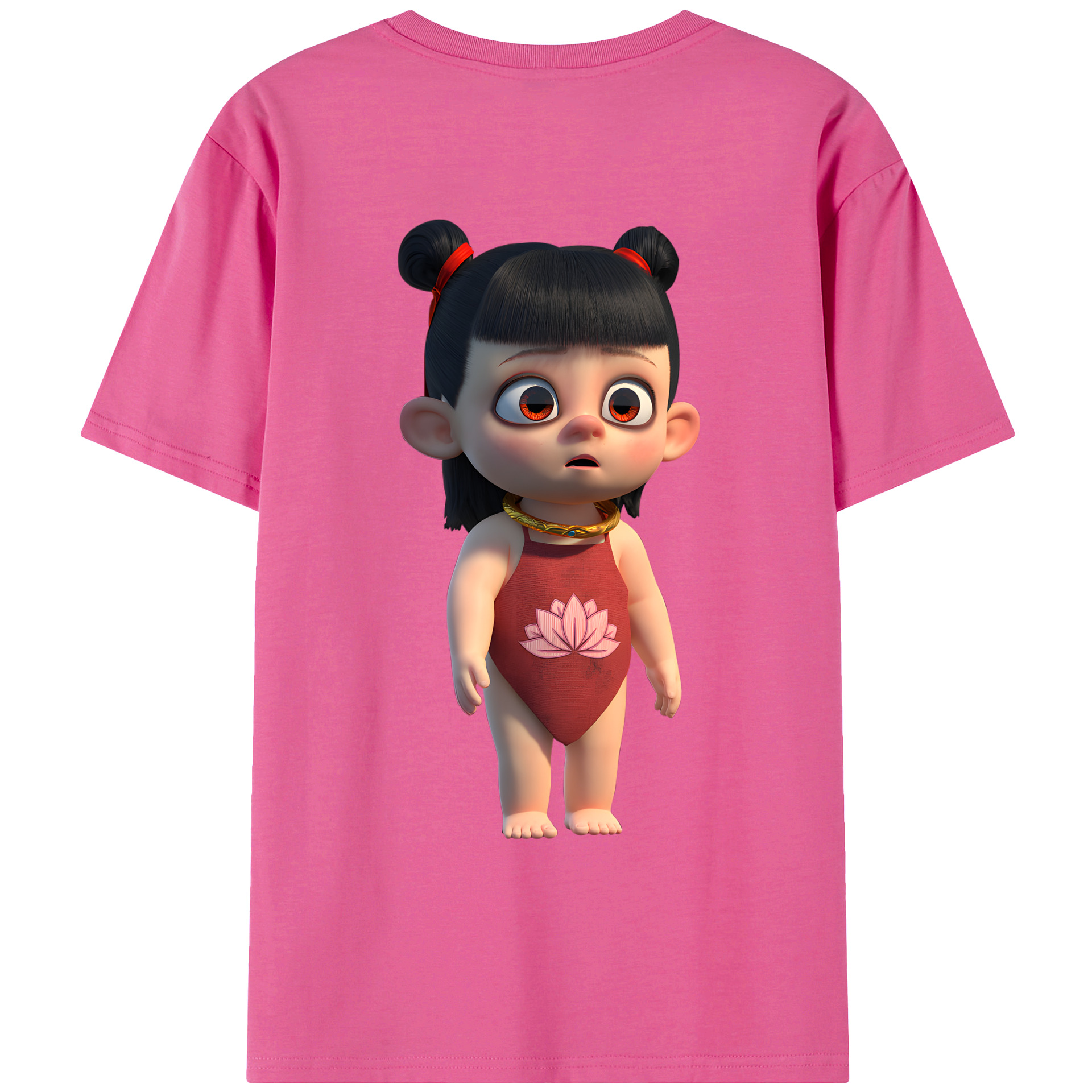 （画像用） Ne Zha 2 ナタ 魔童の大暴れ レディース半袖Tシャツ(バックプリント)