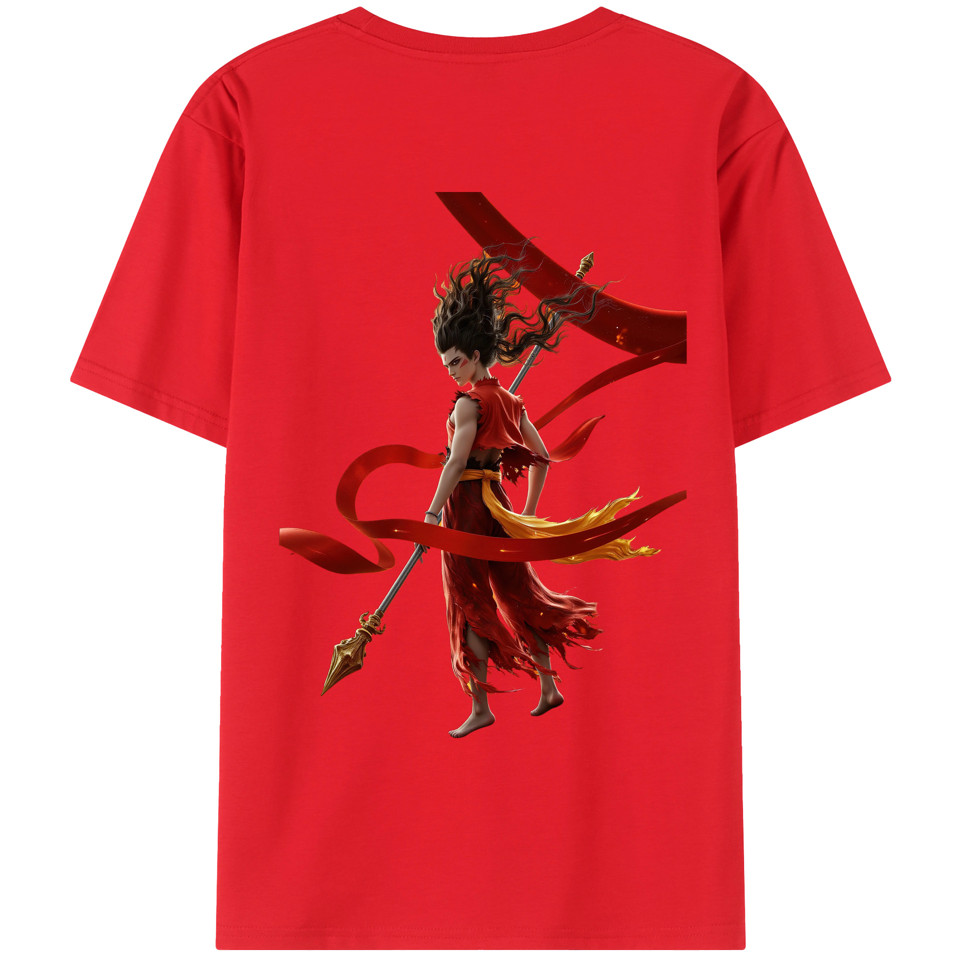 （画像用） Ne Zha 2 ナタ 魔童の大暴れ レディース半袖Tシャツ(バックプリント)