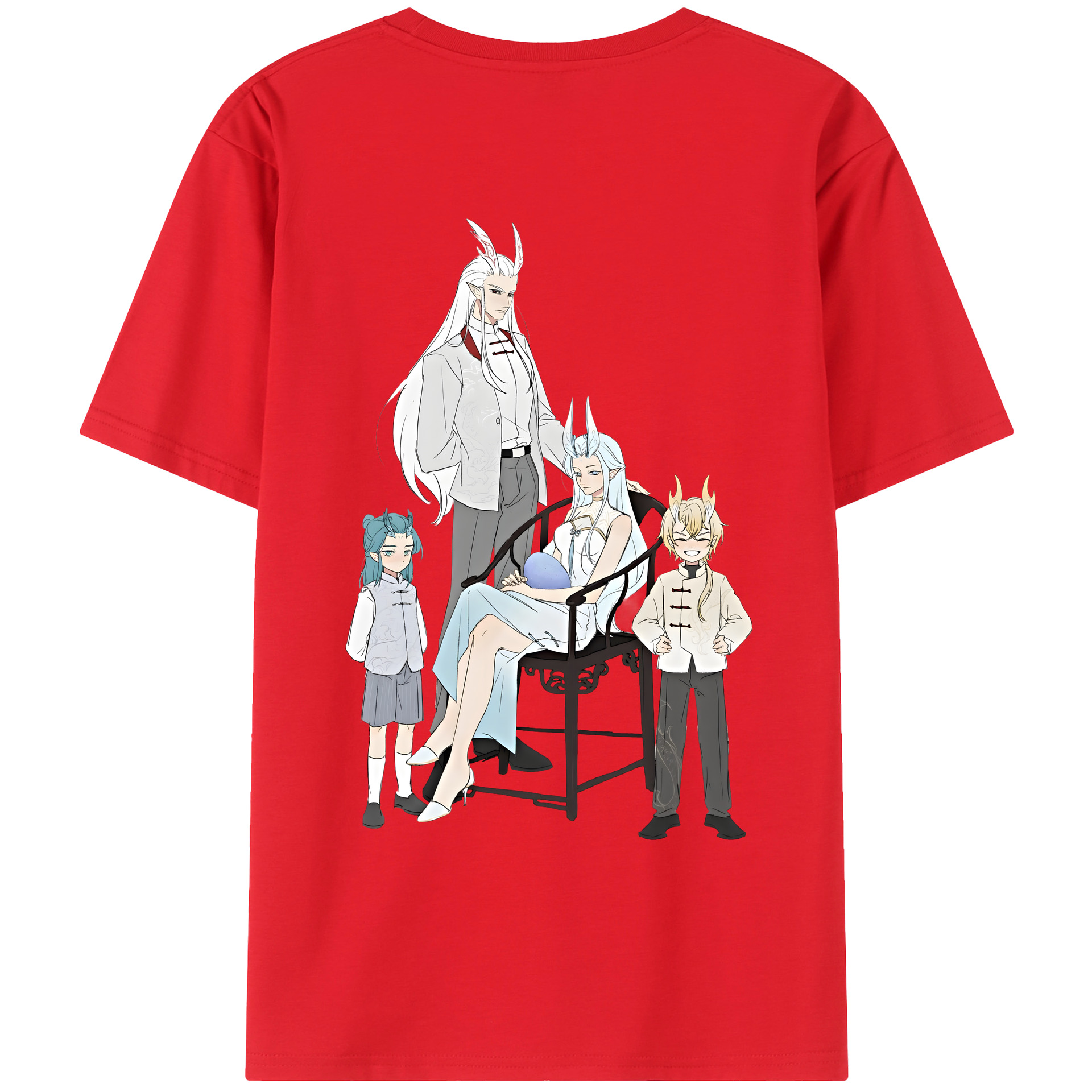 （画像用） Ne Zha 2 ナタ 魔童の大暴れ レディース半袖Tシャツ(バックプリント)