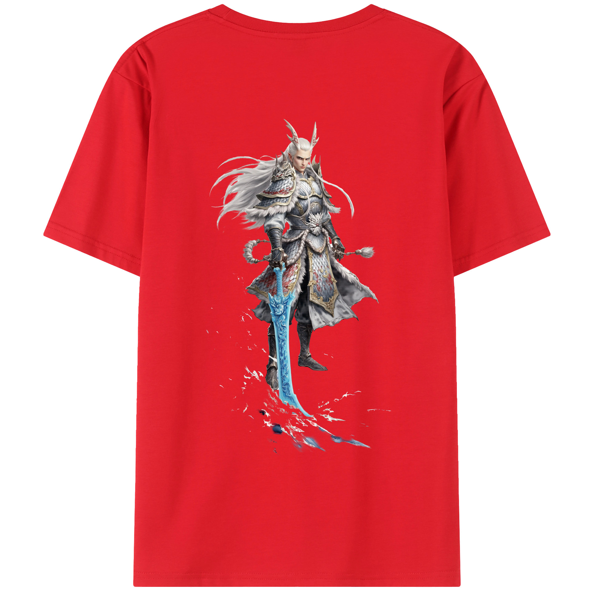 （画像用） Ne Zha 2 ナタ 魔童の大暴れ レディース半袖Tシャツ(バックプリント)