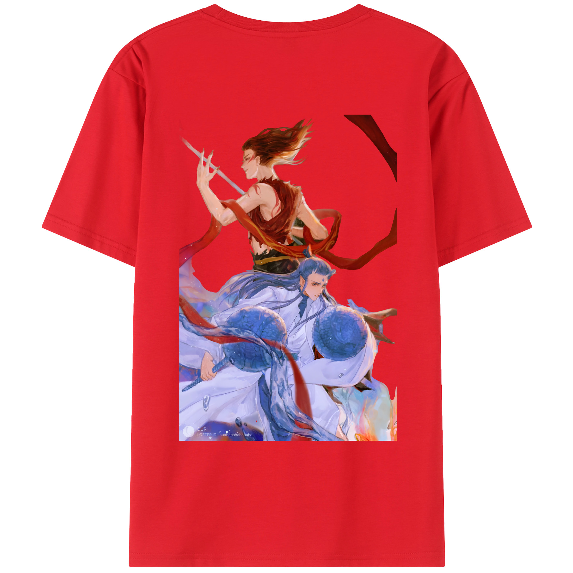（画像用） Ne Zha 2 ナタ 魔童の大暴れ レディース半袖Tシャツ(バックプリント)