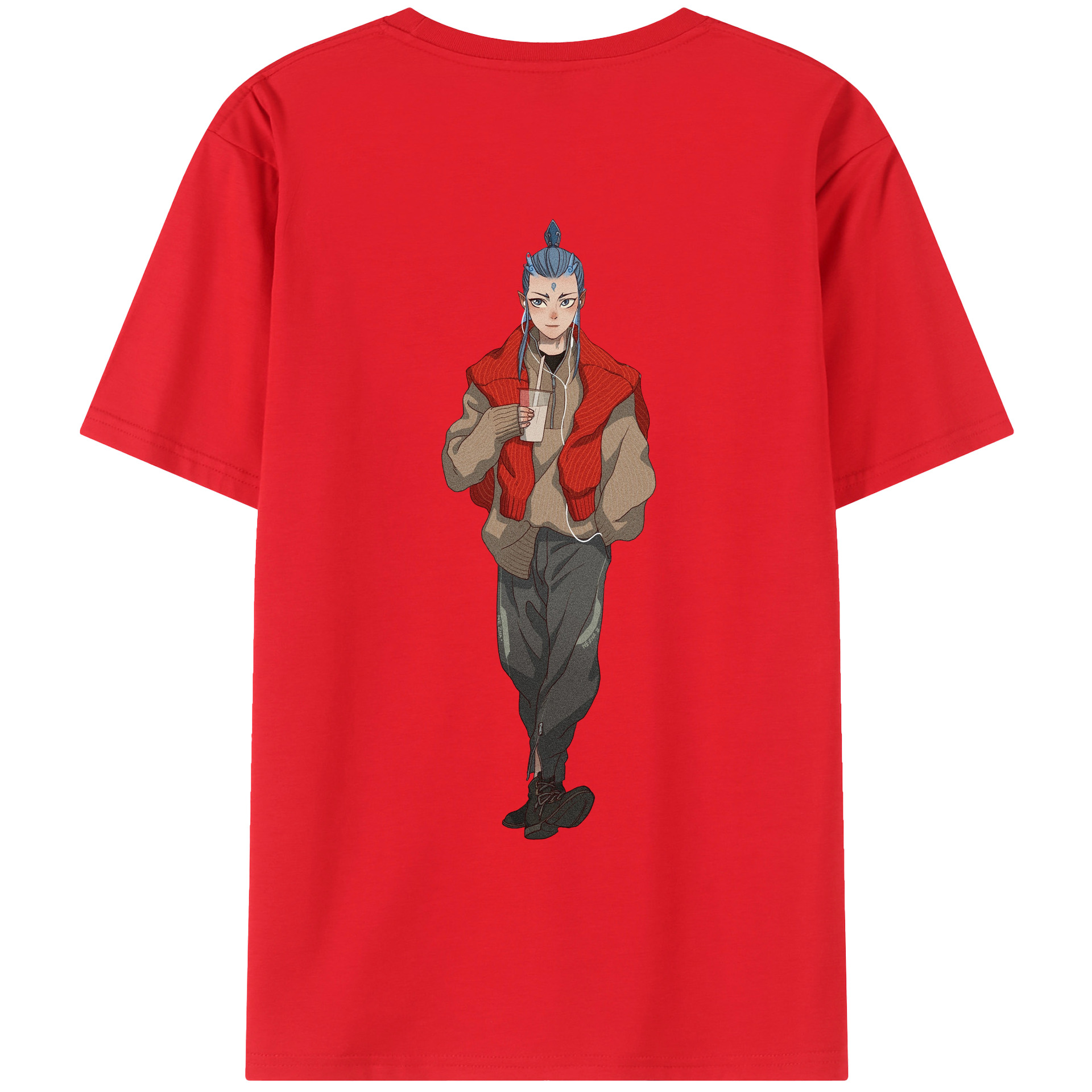 （画像用） Ne Zha 2 ナタ 魔童の大暴れ レディース半袖Tシャツ(バックプリント)