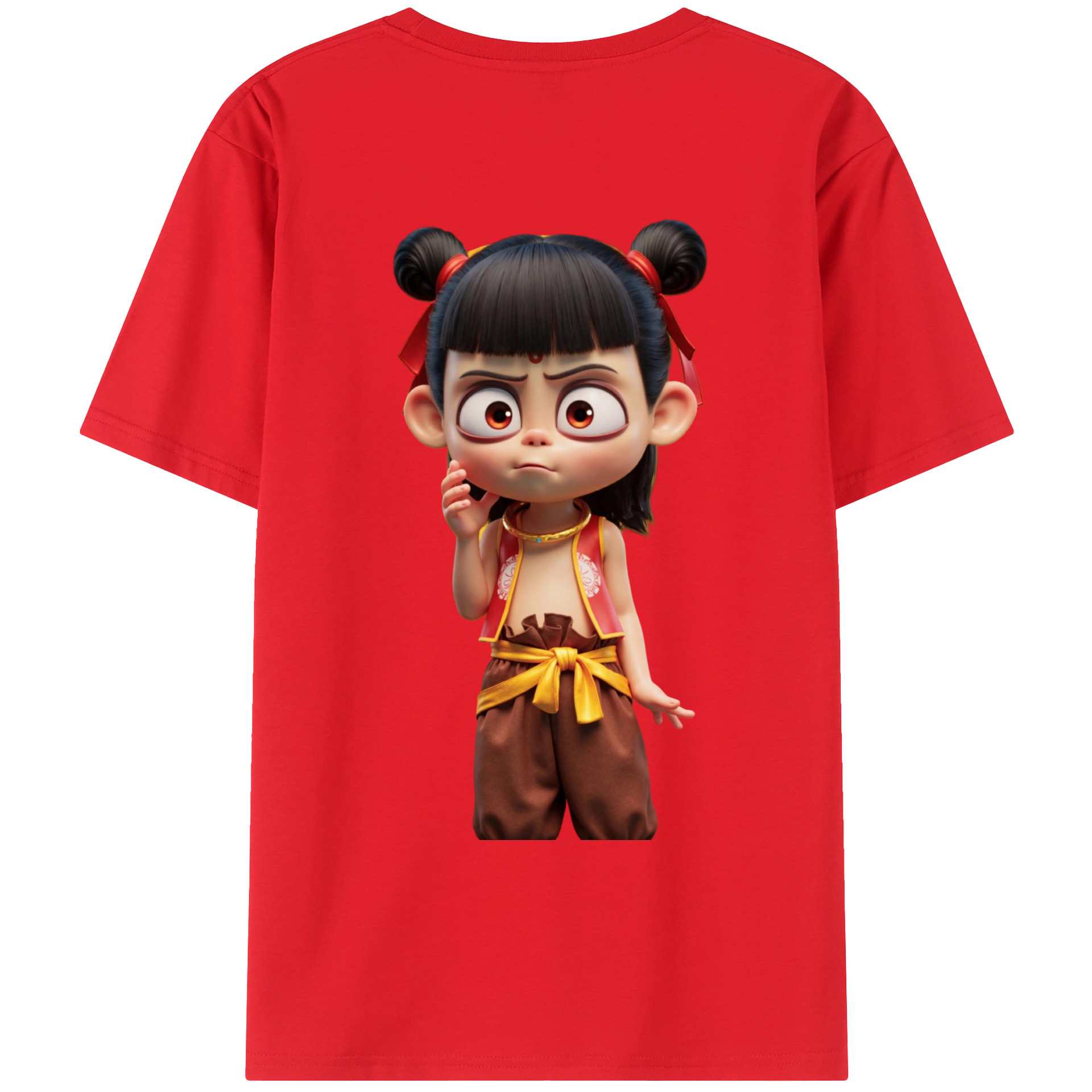 （画像用） Ne Zha 2 ナタ 魔童の大暴れ レディース半袖Tシャツ(バックプリント)