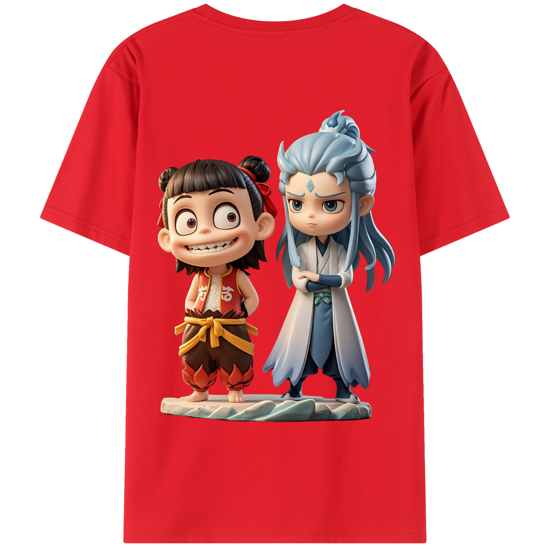（画像用） Ne Zha 2 ナタ 魔童の大暴れ レディース半袖Tシャツ(バックプリント)
