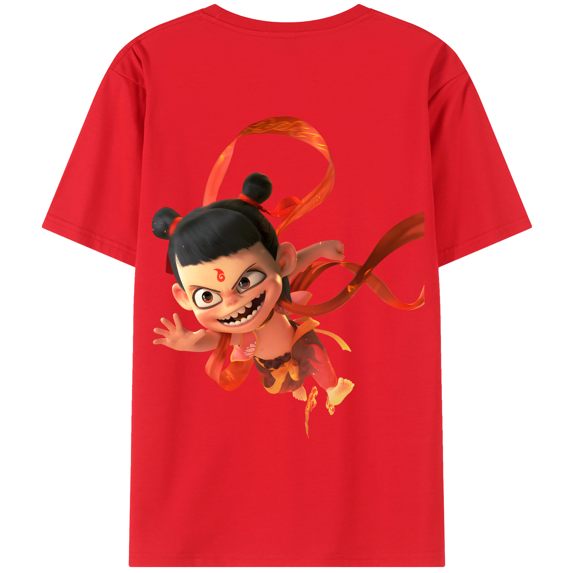 （画像用） Ne Zha 2 ナタ 魔童の大暴れ レディース半袖Tシャツ(バックプリント)
