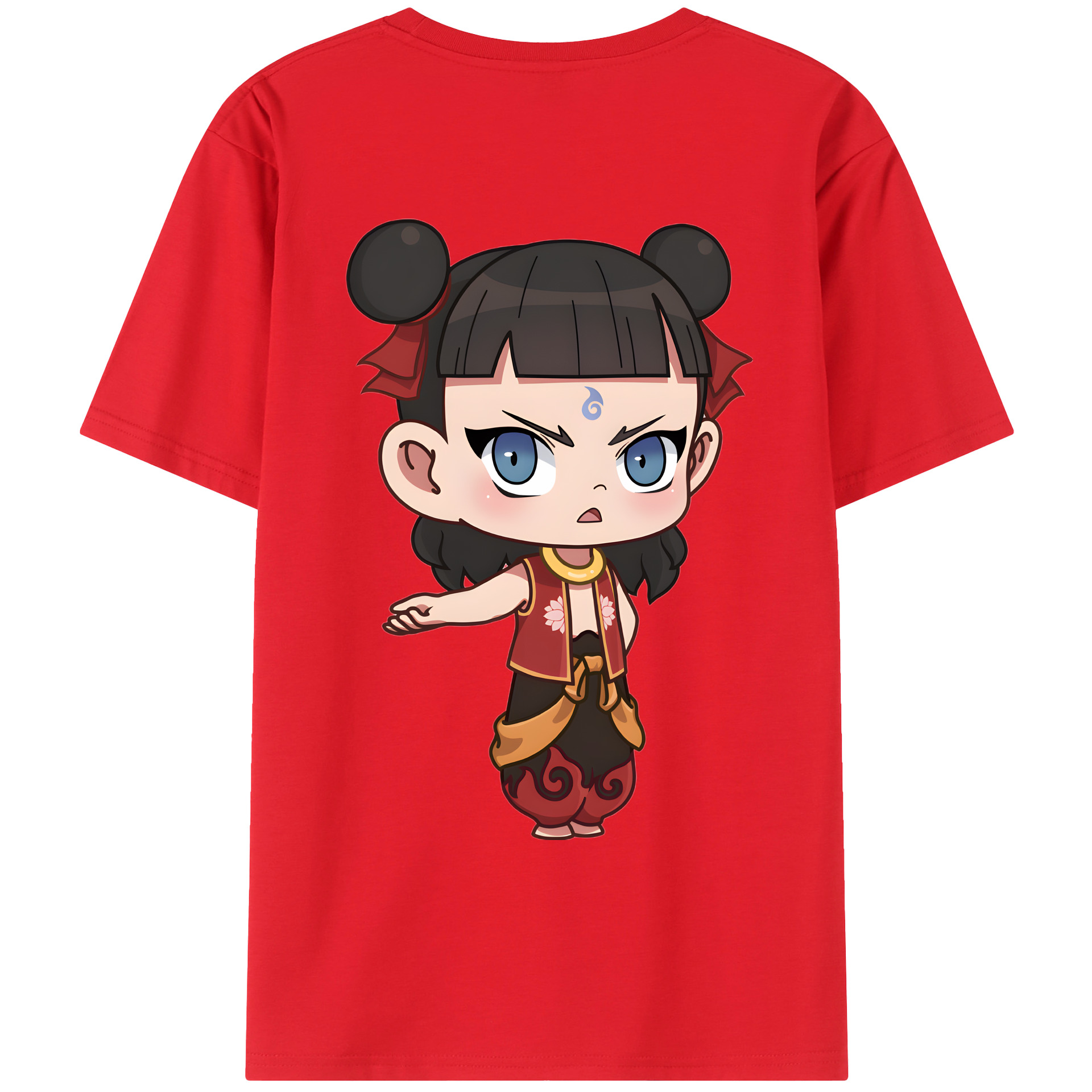 （画像用） Ne Zha 2 ナタ 魔童の大暴れ レディース半袖Tシャツ(バックプリント)