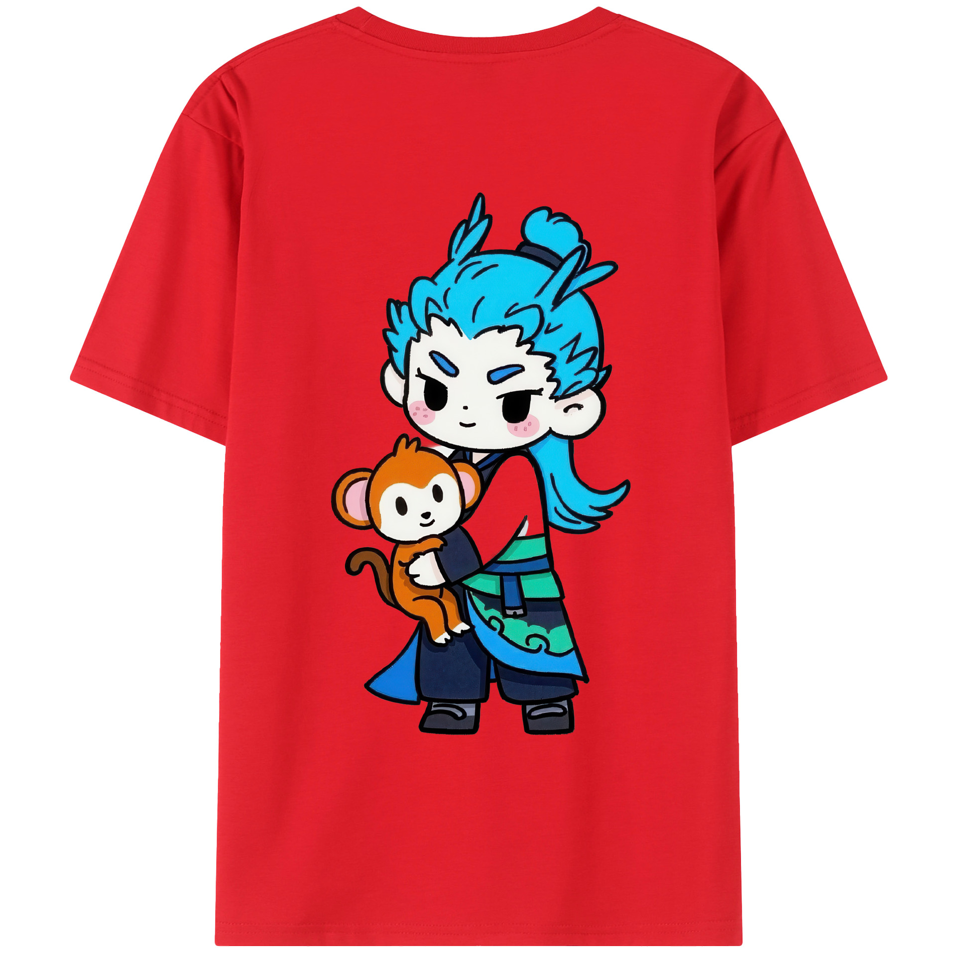 （画像用） Ne Zha 2 ナタ 魔童の大暴れ レディース半袖Tシャツ(バックプリント)