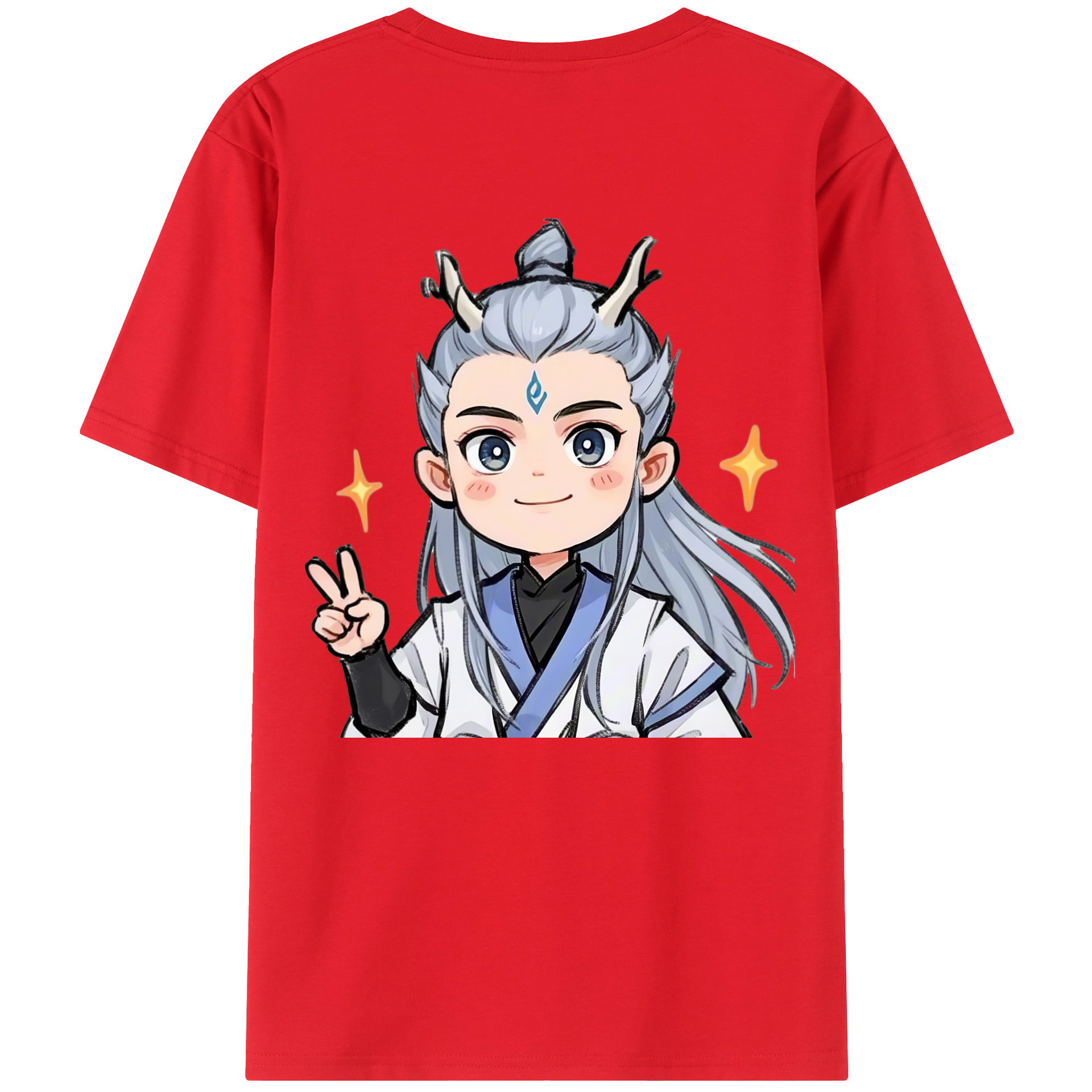 （画像用） Ne Zha 2 ナタ 魔童の大暴れ レディース半袖Tシャツ(バックプリント)