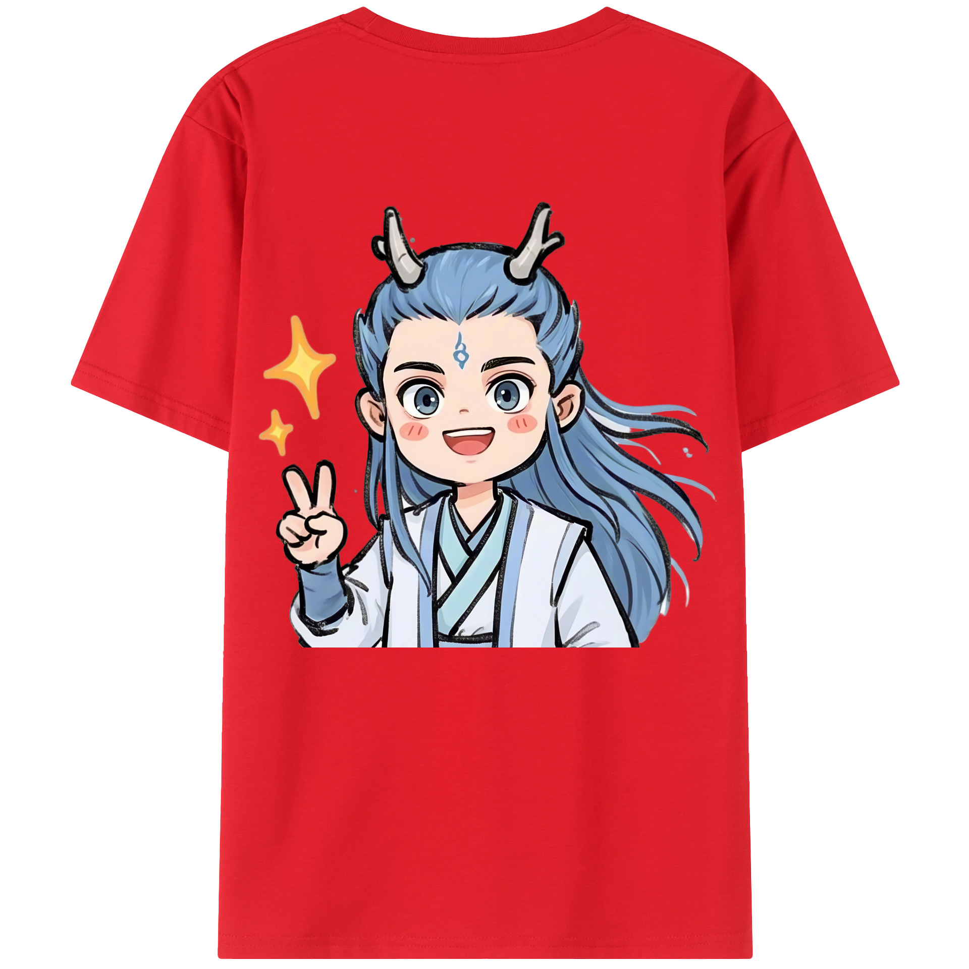 （画像用） Ne Zha 2 ナタ 魔童の大暴れ レディース半袖Tシャツ(バックプリント)