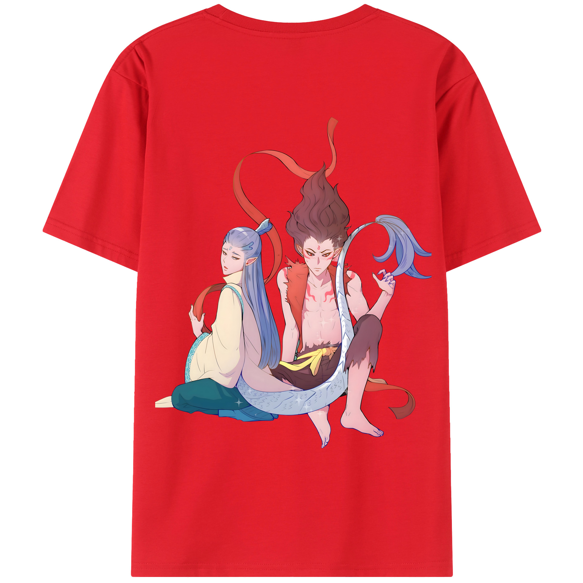 （画像用） Ne Zha 2 ナタ 魔童の大暴れ レディース半袖Tシャツ(バックプリント)
