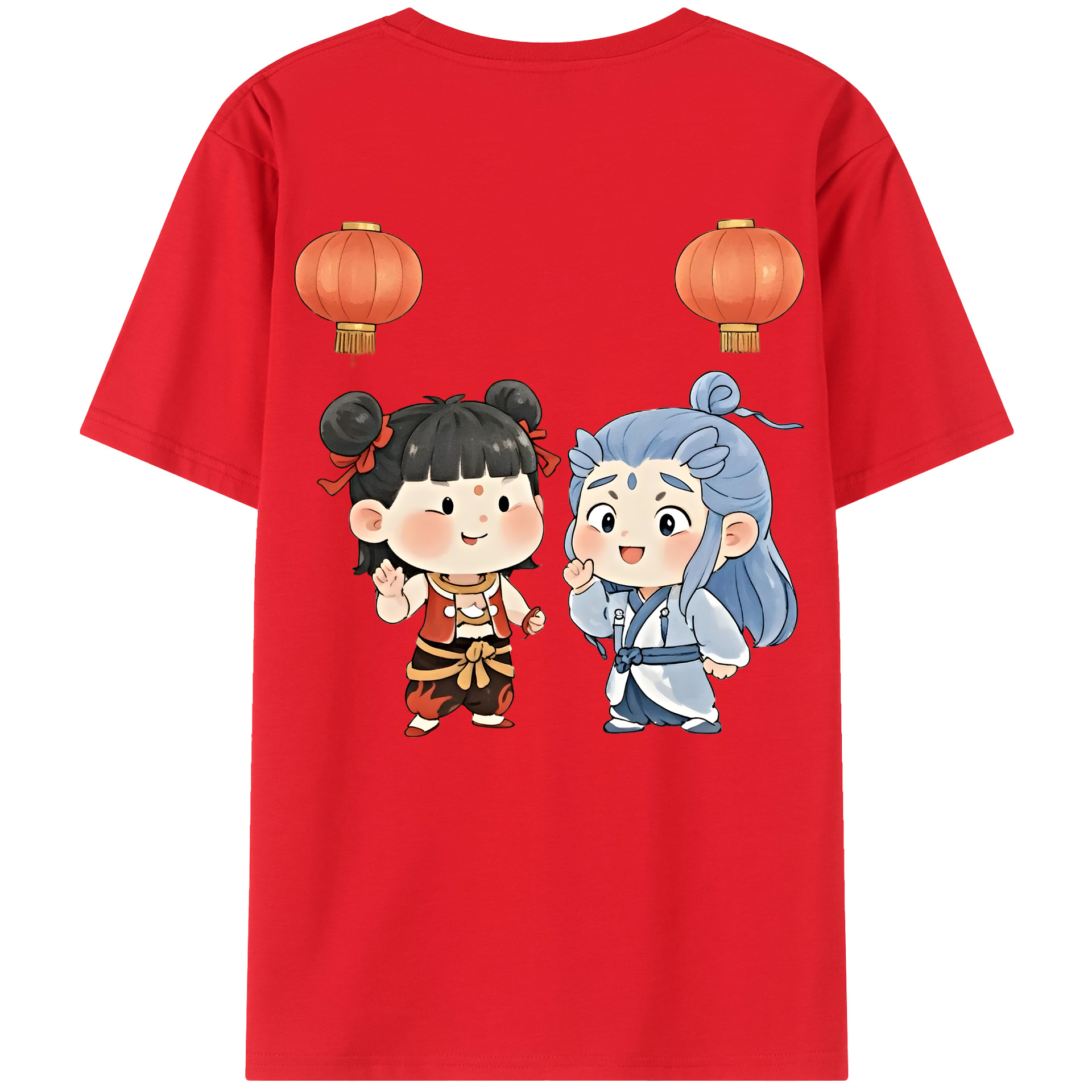 （画像用） Ne Zha 2 ナタ 魔童の大暴れ レディース半袖Tシャツ(バックプリント)