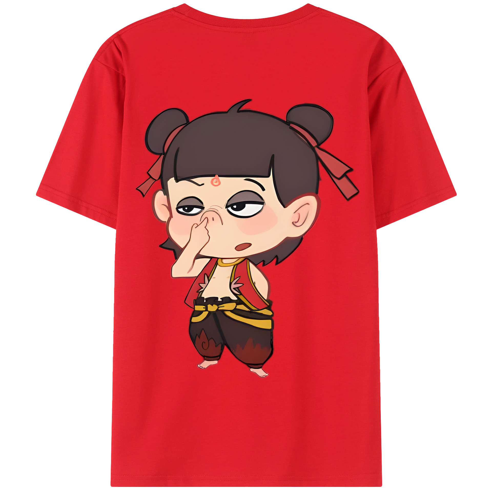 （画像用） Ne Zha 2 ナタ 魔童の大暴れ レディース半袖Tシャツ(バックプリント)