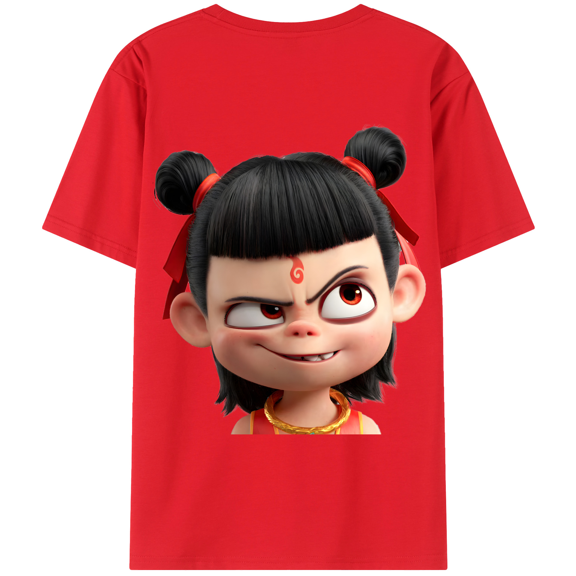（画像用） Ne Zha 2 ナタ 魔童の大暴れ レディース半袖Tシャツ(バックプリント)