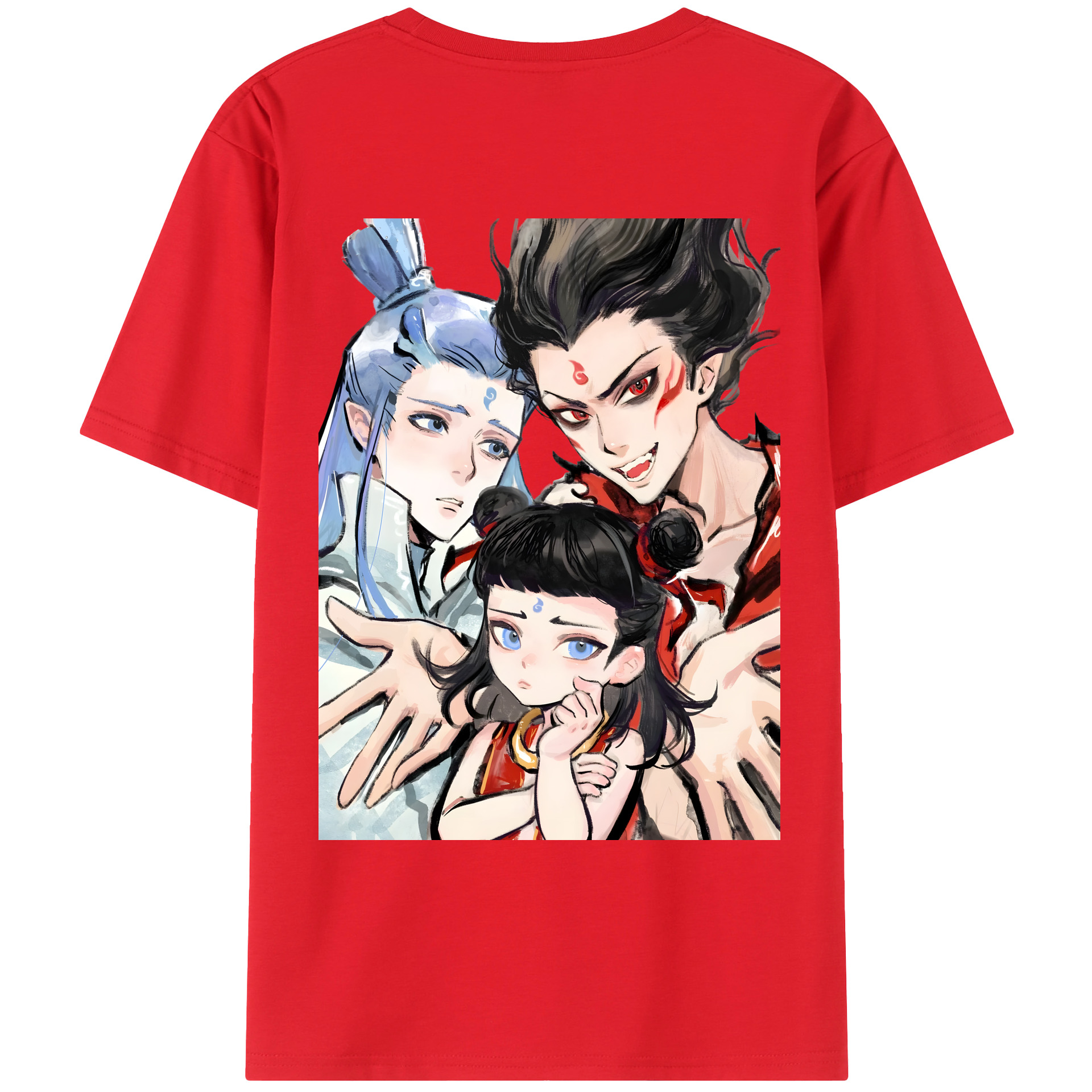 （画像用） Ne Zha 2 ナタ 魔童の大暴れ レディース半袖Tシャツ(バックプリント)