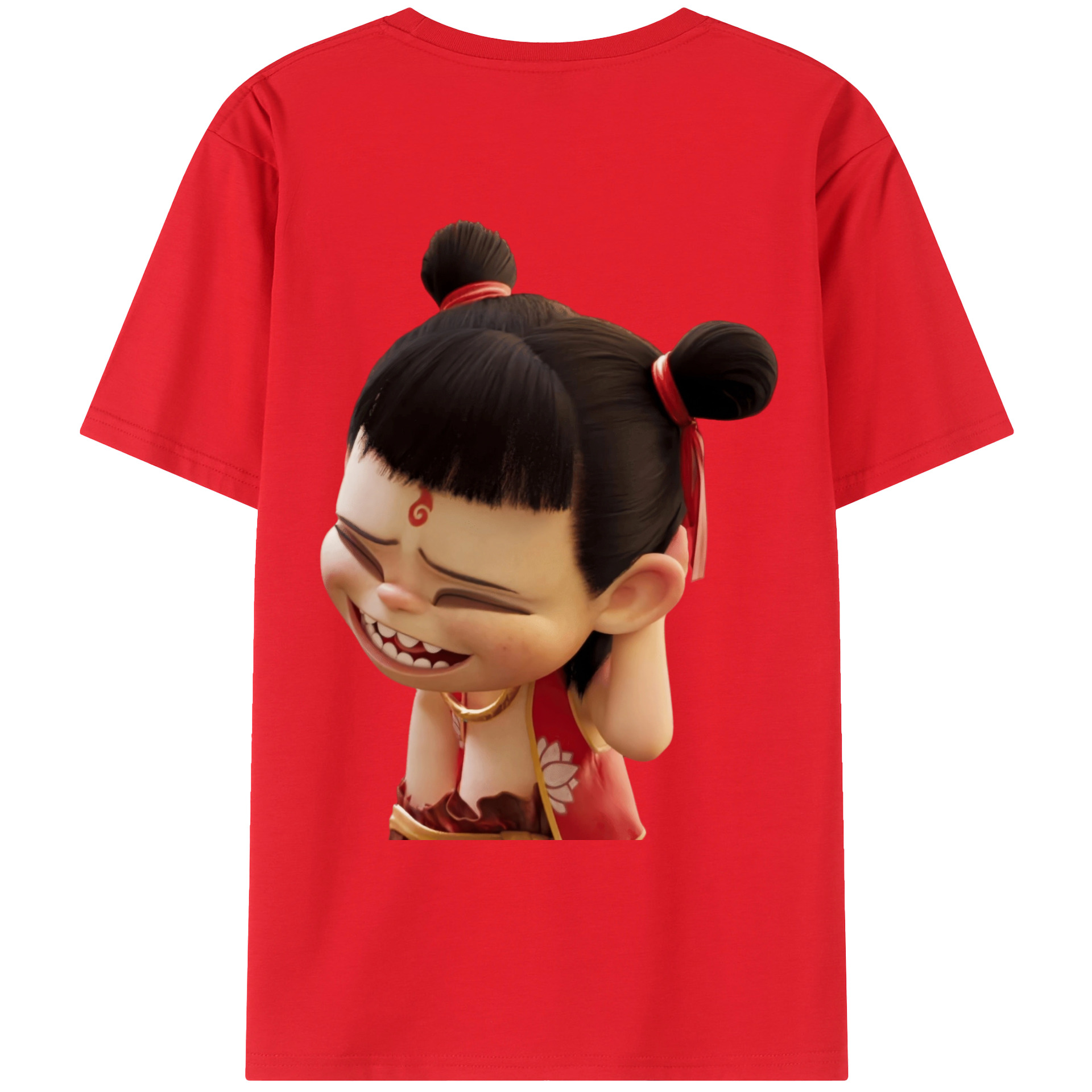 （画像用） Ne Zha 2 ナタ 魔童の大暴れ レディース半袖Tシャツ(バックプリント)