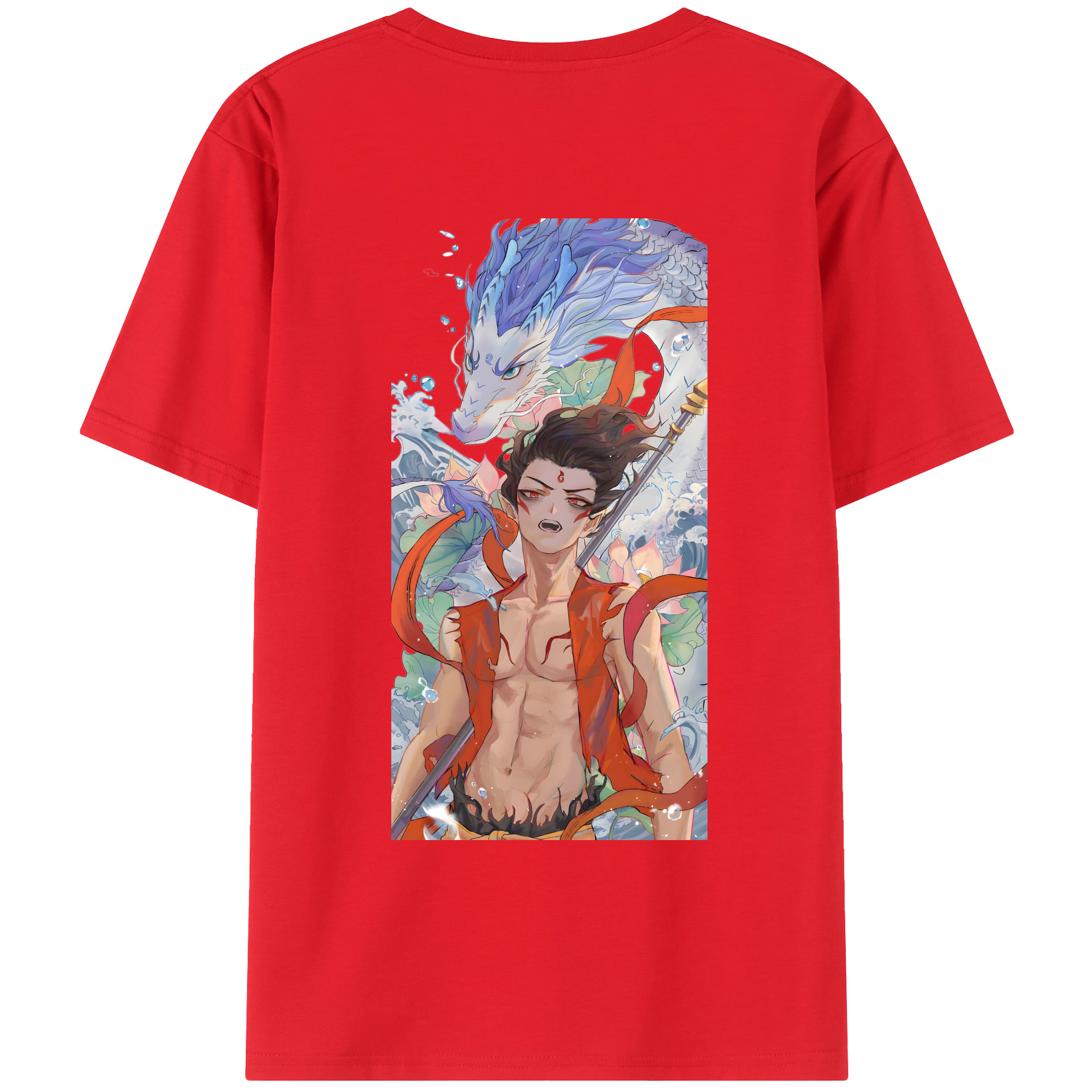 （画像用） Ne Zha 2 ナタ 魔童の大暴れ レディース半袖Tシャツ(バックプリント)