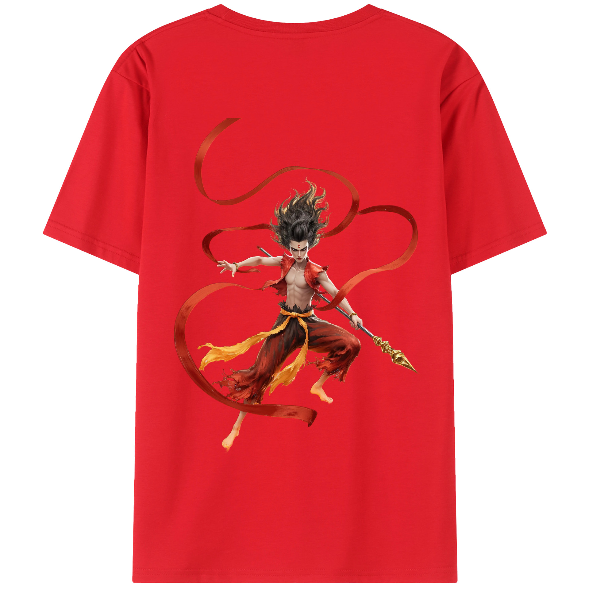 （画像用） Ne Zha 2 ナタ 魔童の大暴れ レディース半袖Tシャツ(バックプリント)