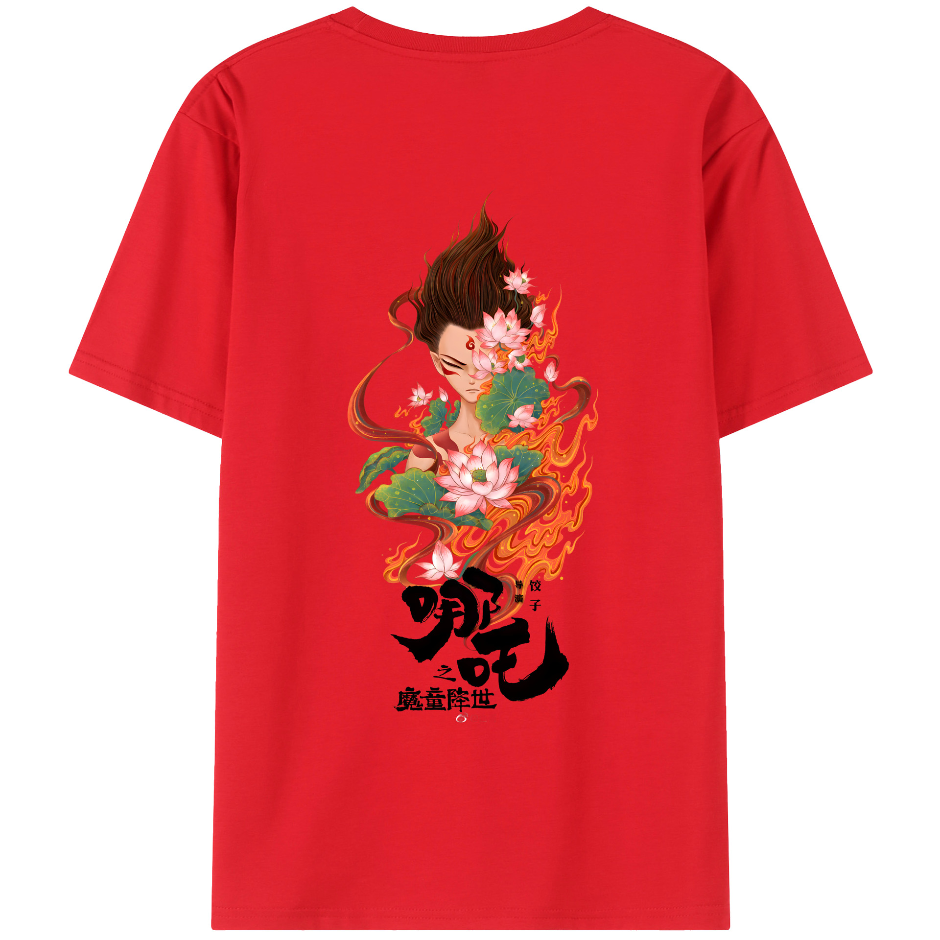 （画像用） Ne Zha 2 ナタ 魔童の大暴れ レディース半袖Tシャツ(バックプリント)