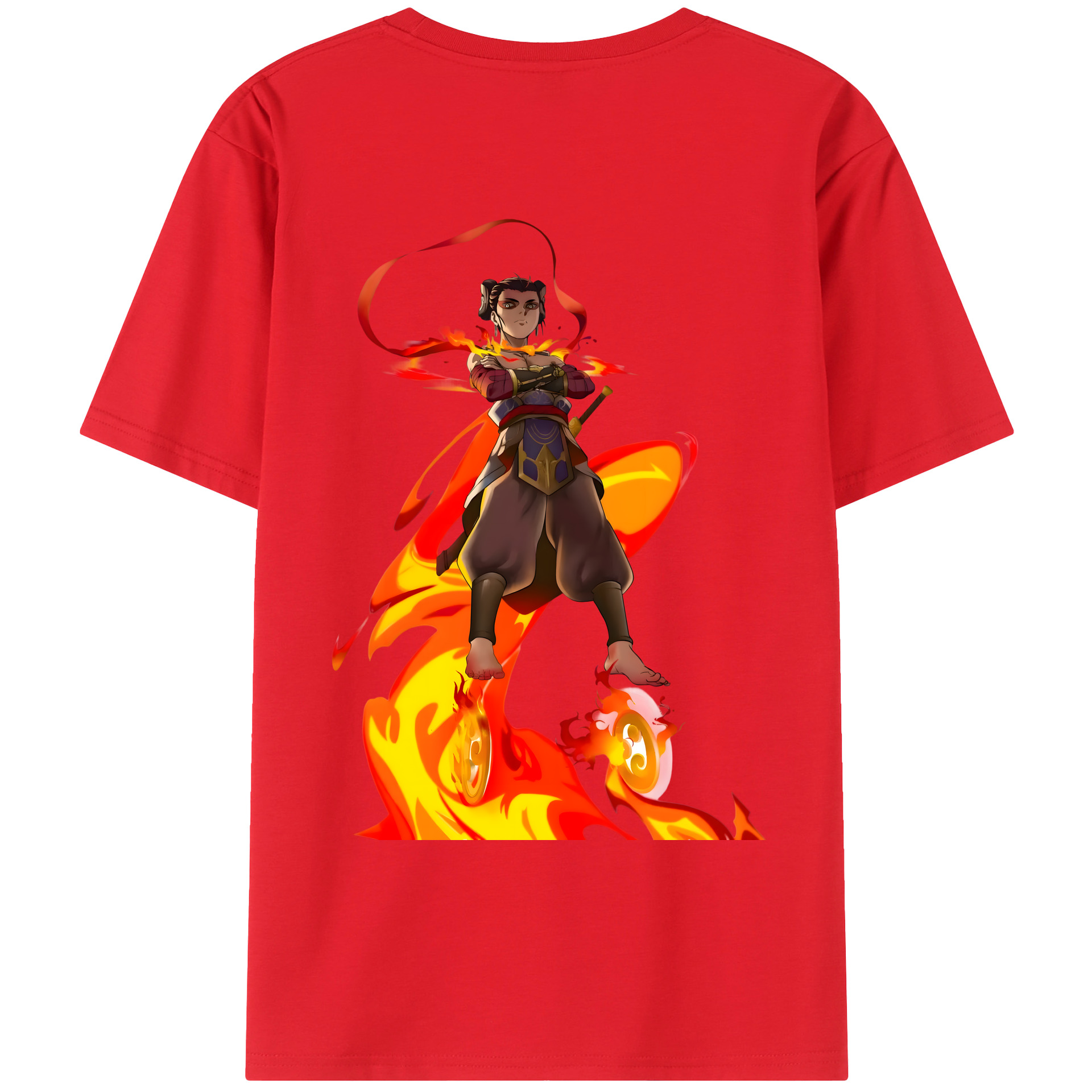 （画像用） Ne Zha 2 ナタ 魔童の大暴れ レディース半袖Tシャツ(バックプリント)
