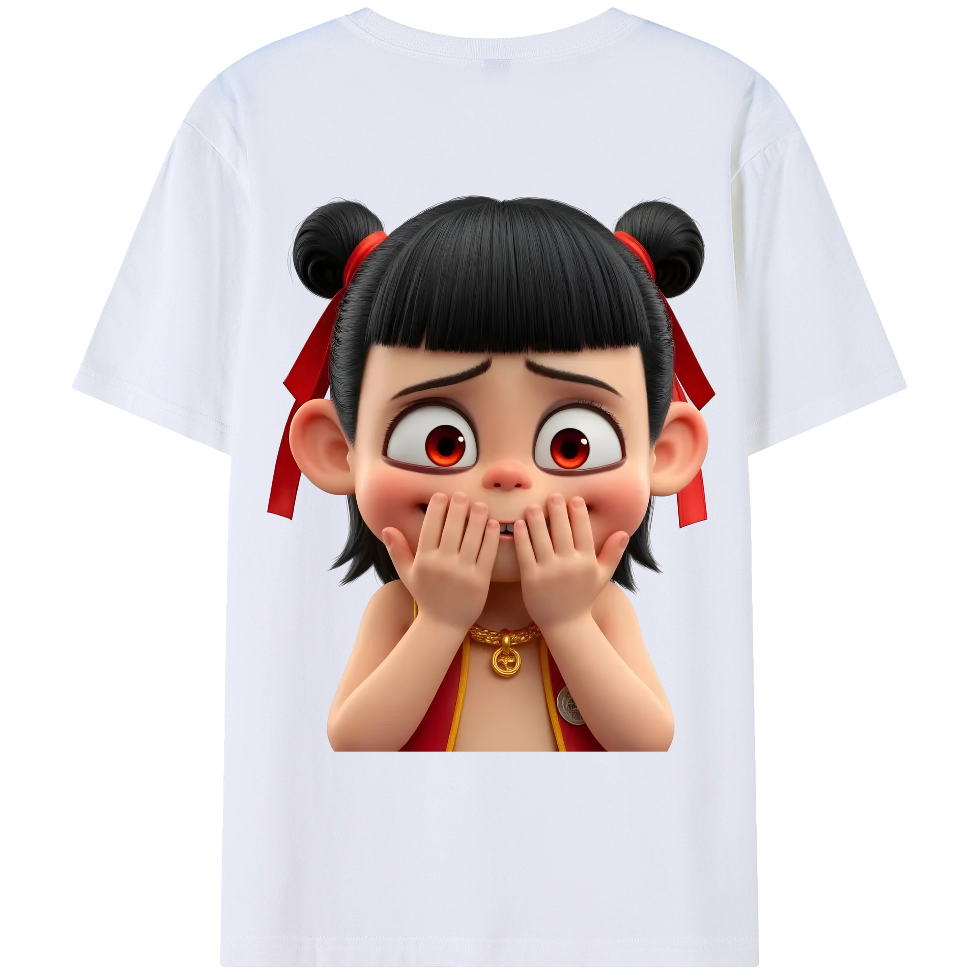 （画像用） Ne Zha 2 ナタ 魔童の大暴れ レディース半袖Tシャツ(バックプリント)