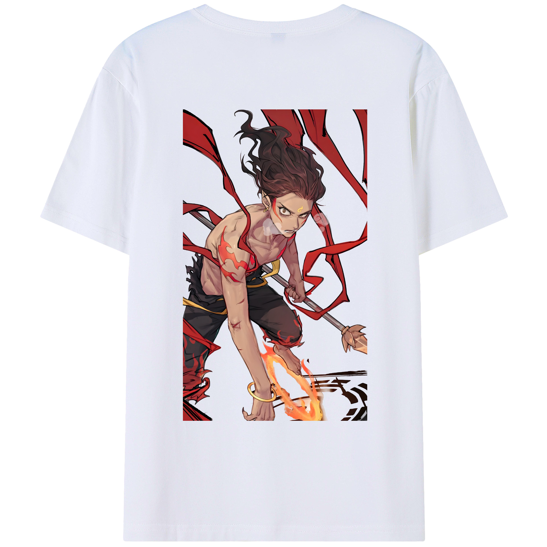 （画像用） Ne Zha 2 ナタ 魔童の大暴れ レディース半袖Tシャツ(バックプリント)