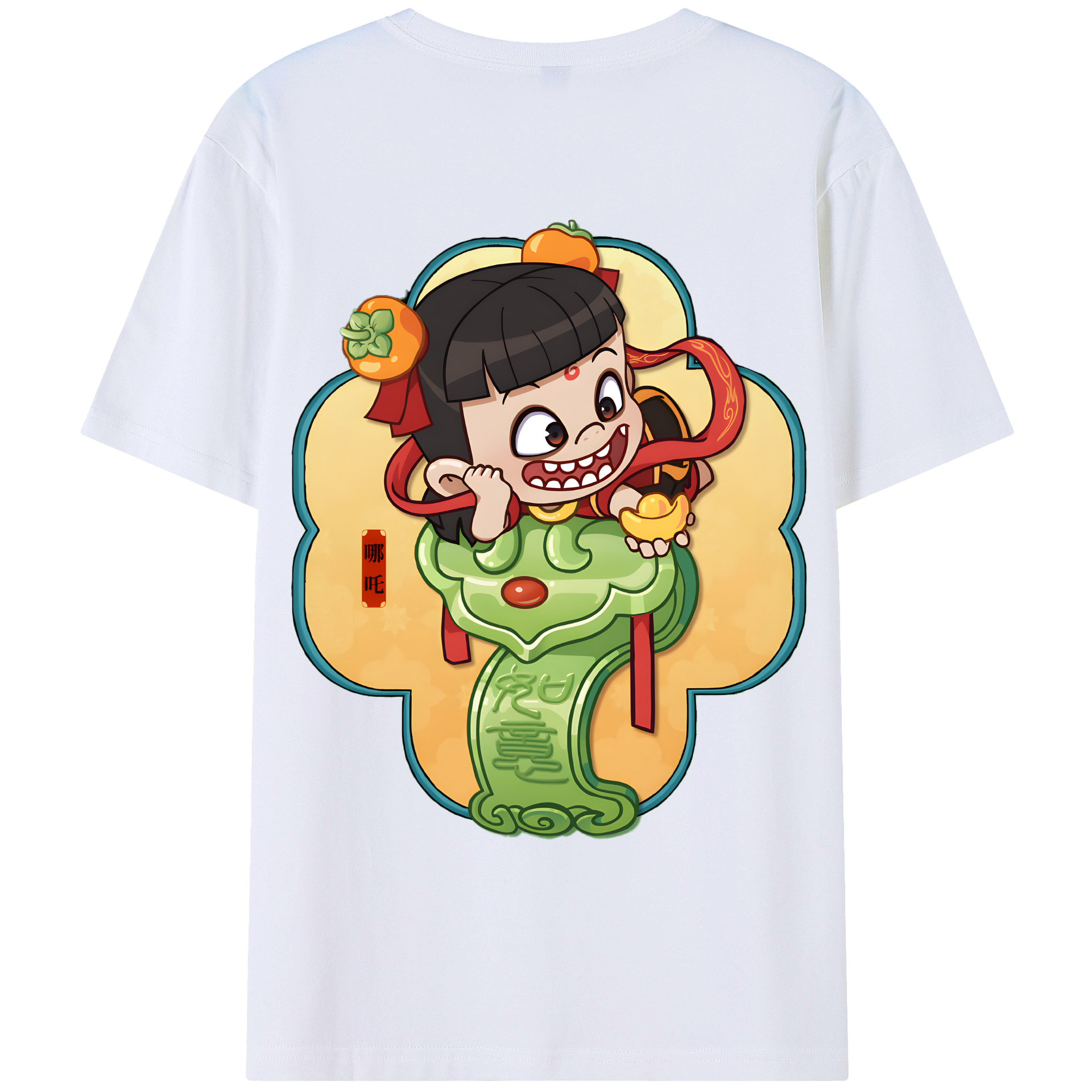 （画像用） Ne Zha 2 ナタ 魔童の大暴れ レディース半袖Tシャツ(バックプリント)