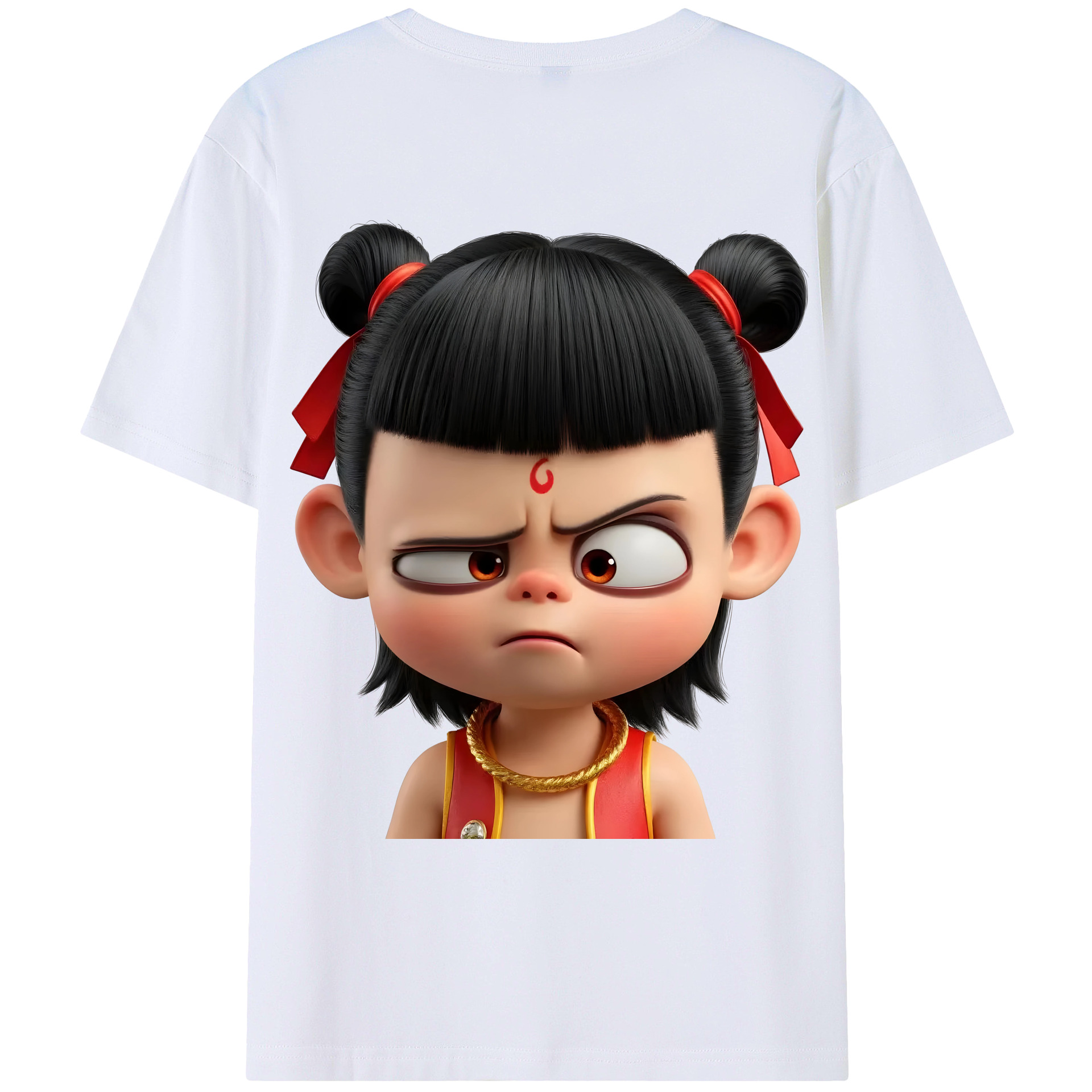 （画像用） Ne Zha 2 ナタ 魔童の大暴れ レディース半袖Tシャツ(バックプリント)