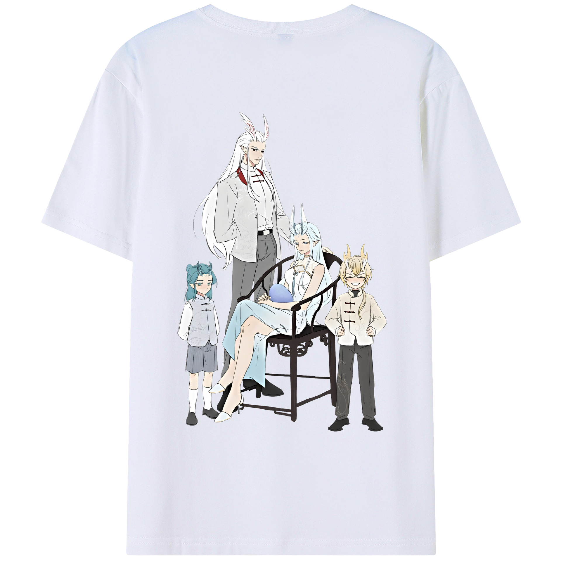 （画像用） Ne Zha 2 ナタ 魔童の大暴れ レディース半袖Tシャツ(バックプリント)