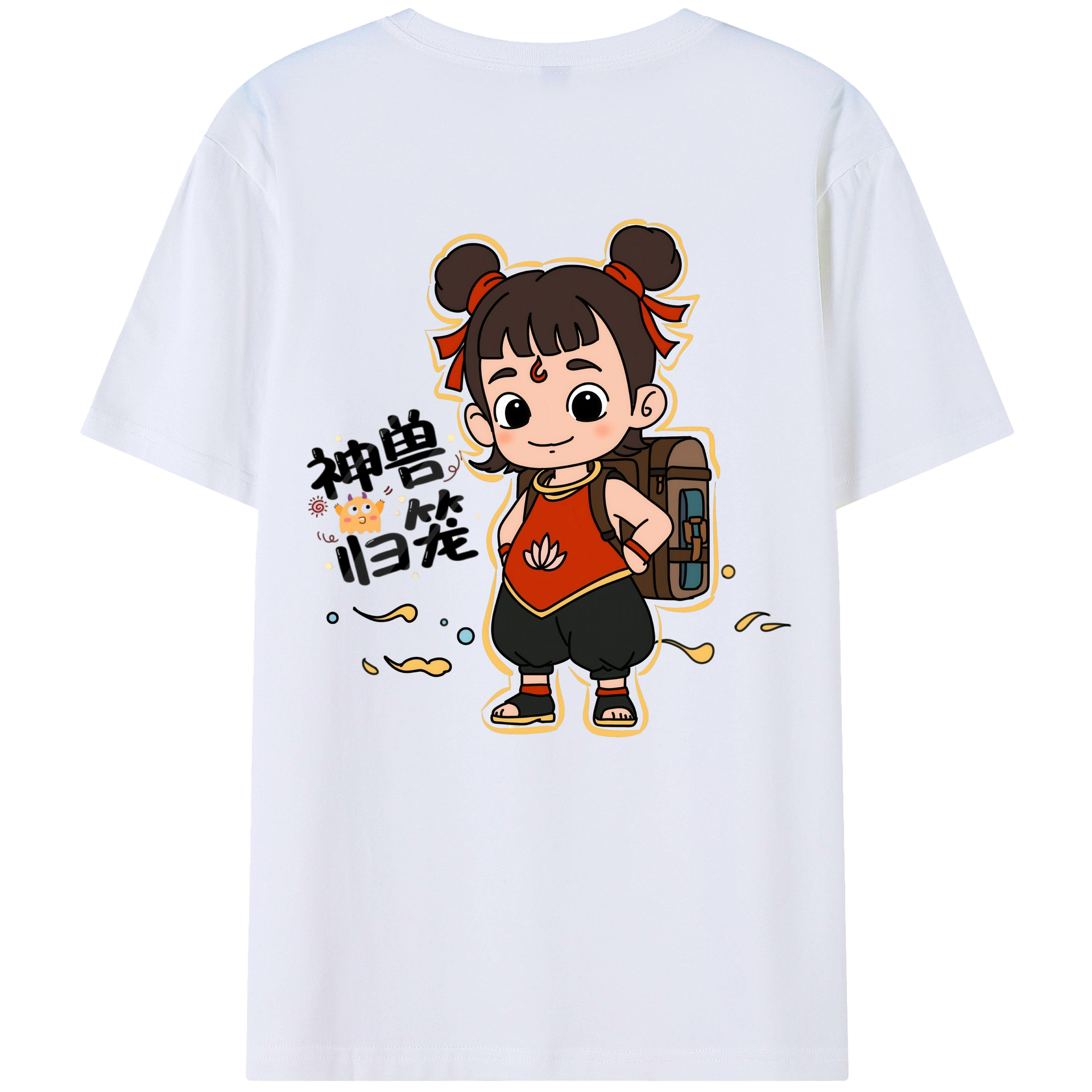 （画像用） Ne Zha 2 ナタ 魔童の大暴れ レディース半袖Tシャツ(バックプリント)