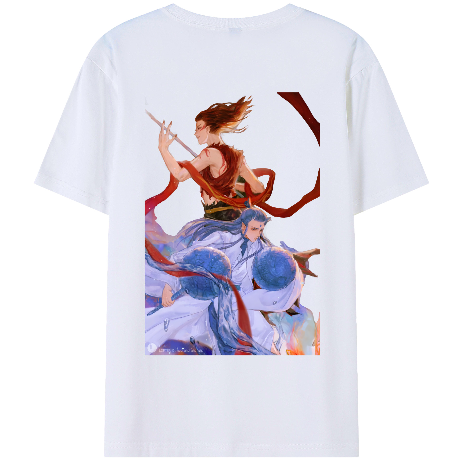 （画像用） Ne Zha 2 ナタ 魔童の大暴れ レディース半袖Tシャツ(バックプリント)