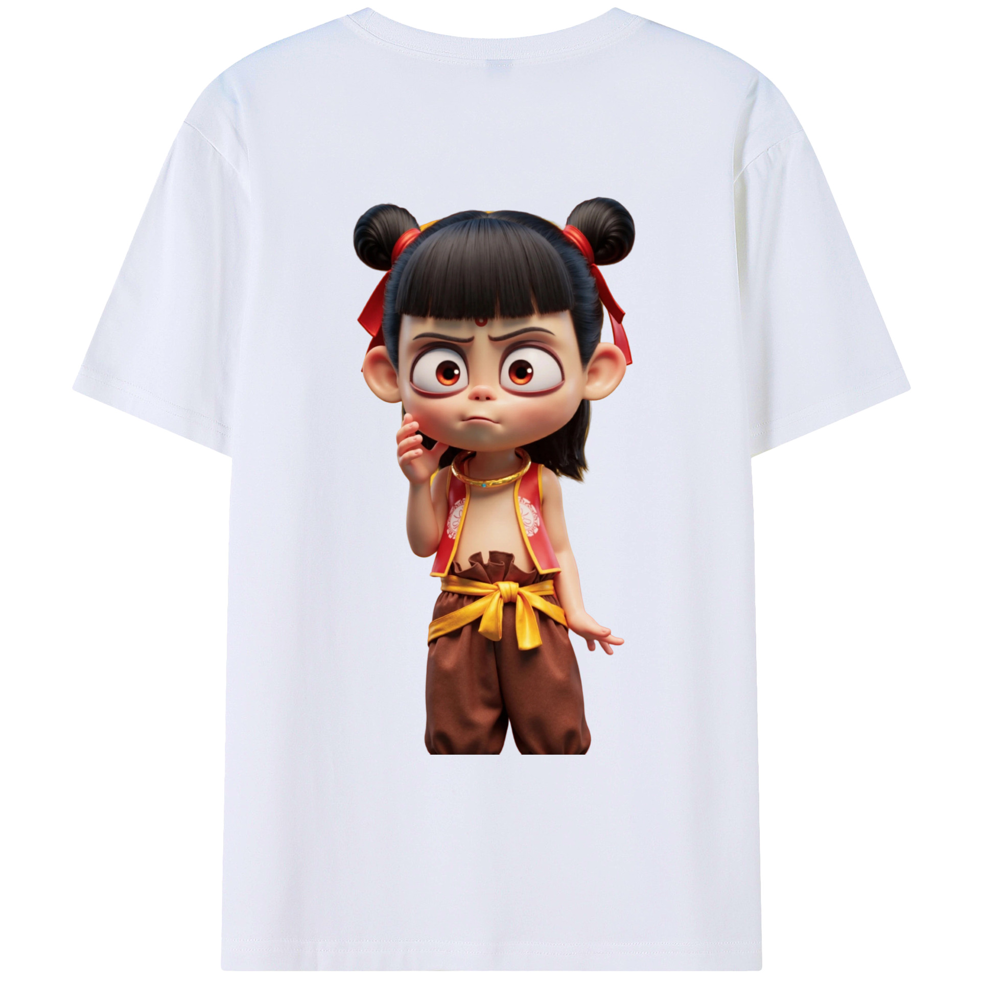 （画像用） Ne Zha 2 ナタ 魔童の大暴れ レディース半袖Tシャツ(バックプリント)
