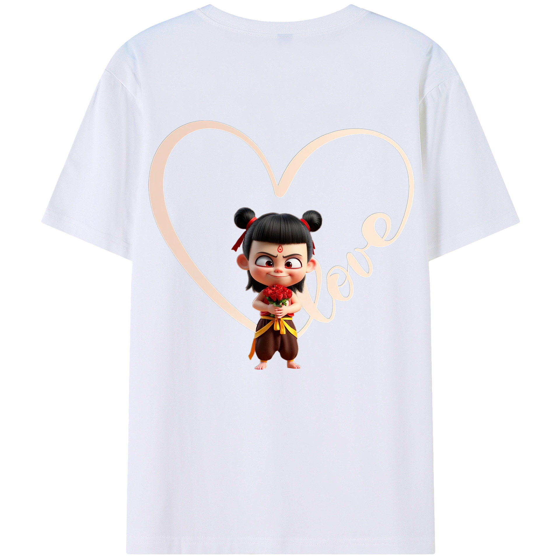 （画像用） Ne Zha 2 ナタ 魔童の大暴れ レディース半袖Tシャツ(バックプリント)