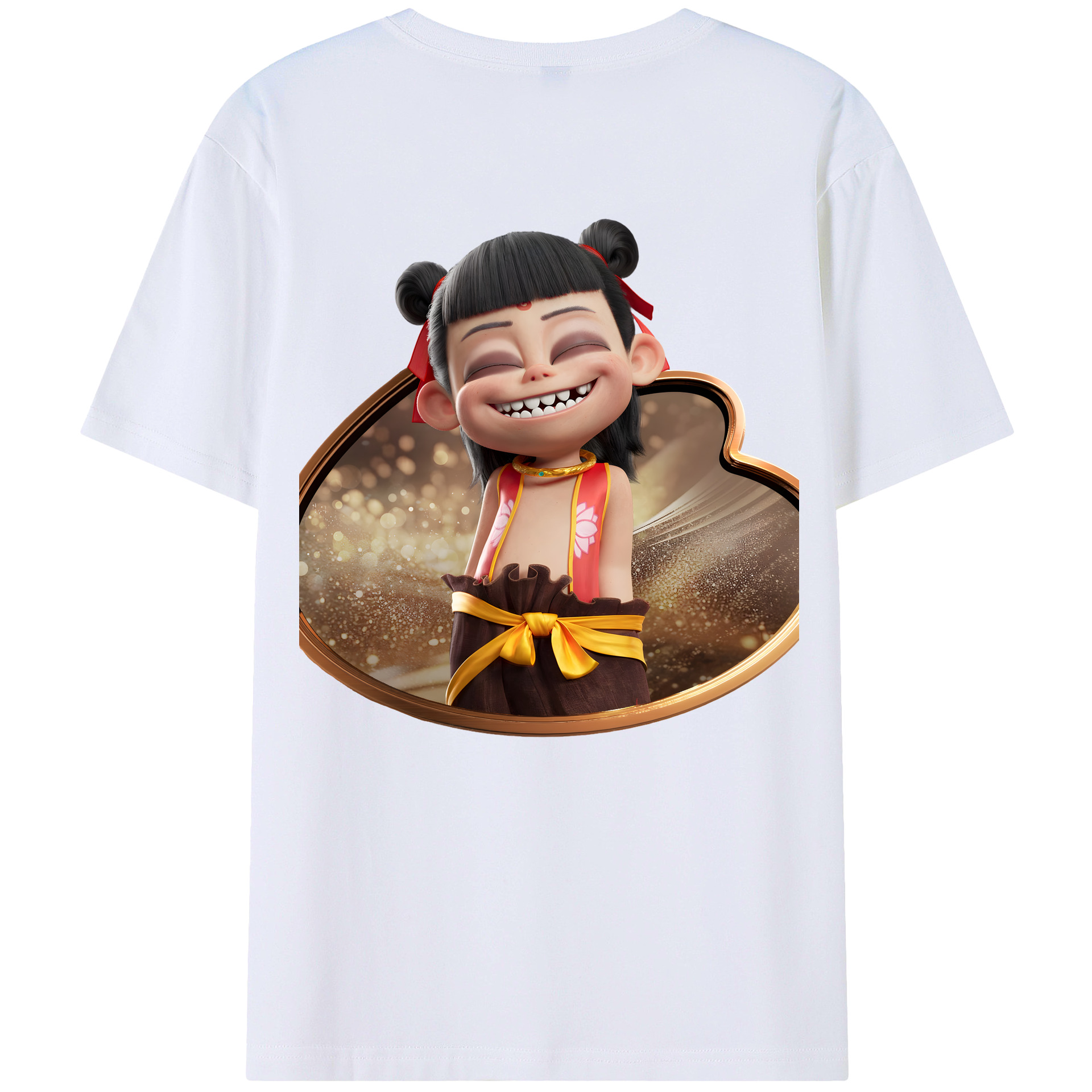 （画像用） Ne Zha 2 ナタ 魔童の大暴れ レディース半袖Tシャツ(バックプリント)