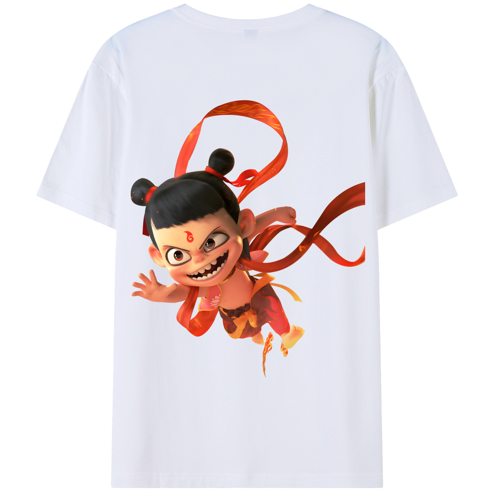 （画像用） Ne Zha 2 ナタ 魔童の大暴れ レディース半袖Tシャツ(バックプリント)