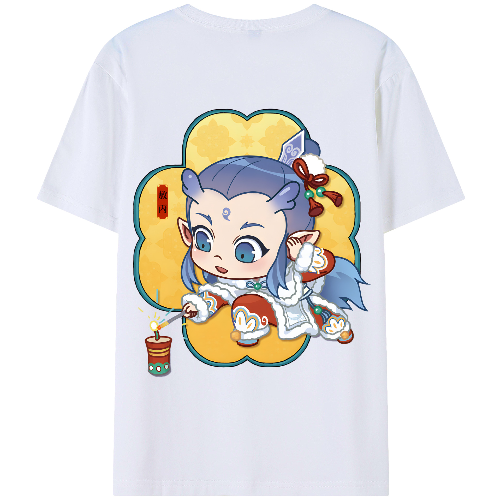 （画像用） Ne Zha 2 ナタ 魔童の大暴れ レディース半袖Tシャツ(バックプリント)