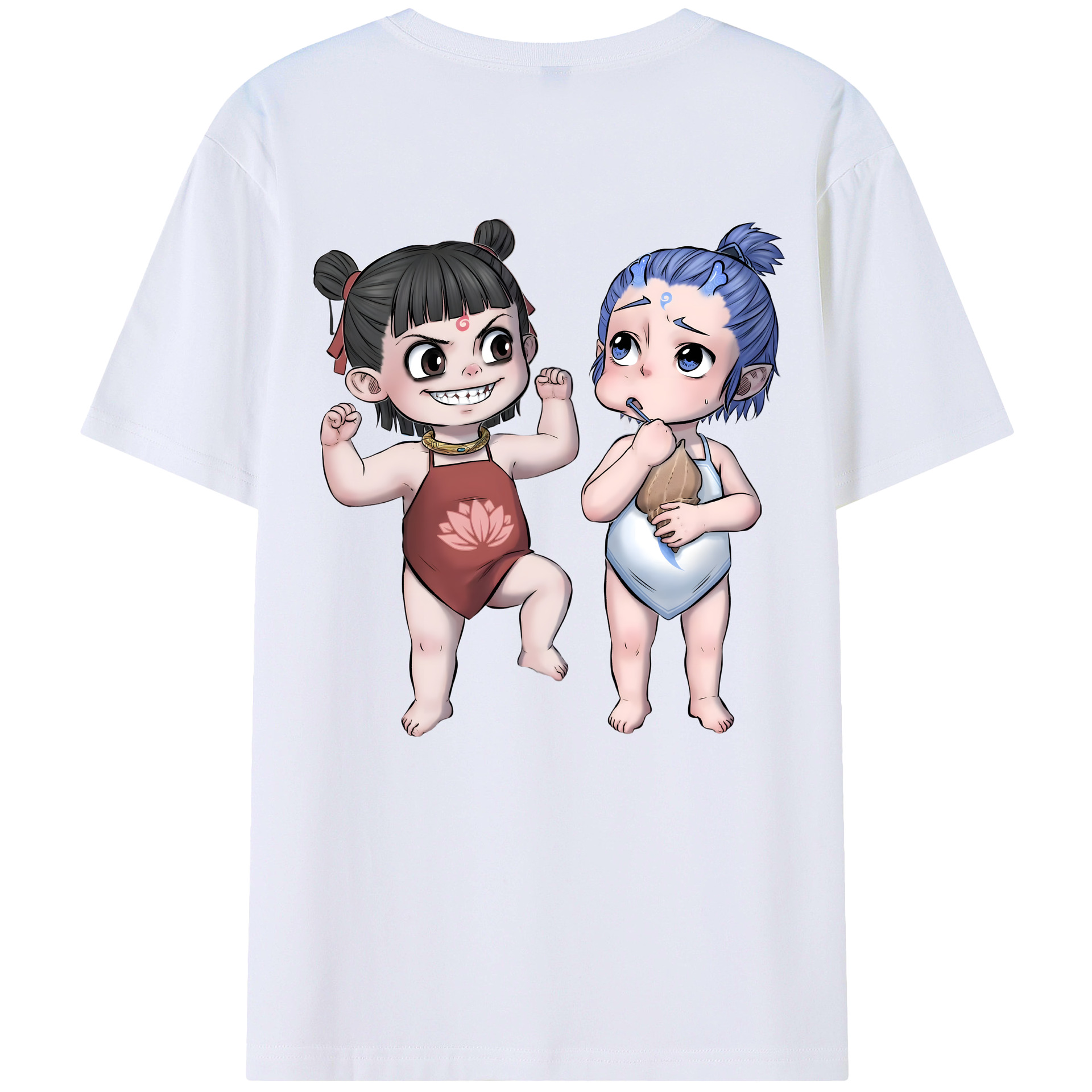 （画像用） Ne Zha 2 ナタ 魔童の大暴れ レディース半袖Tシャツ(バックプリント)