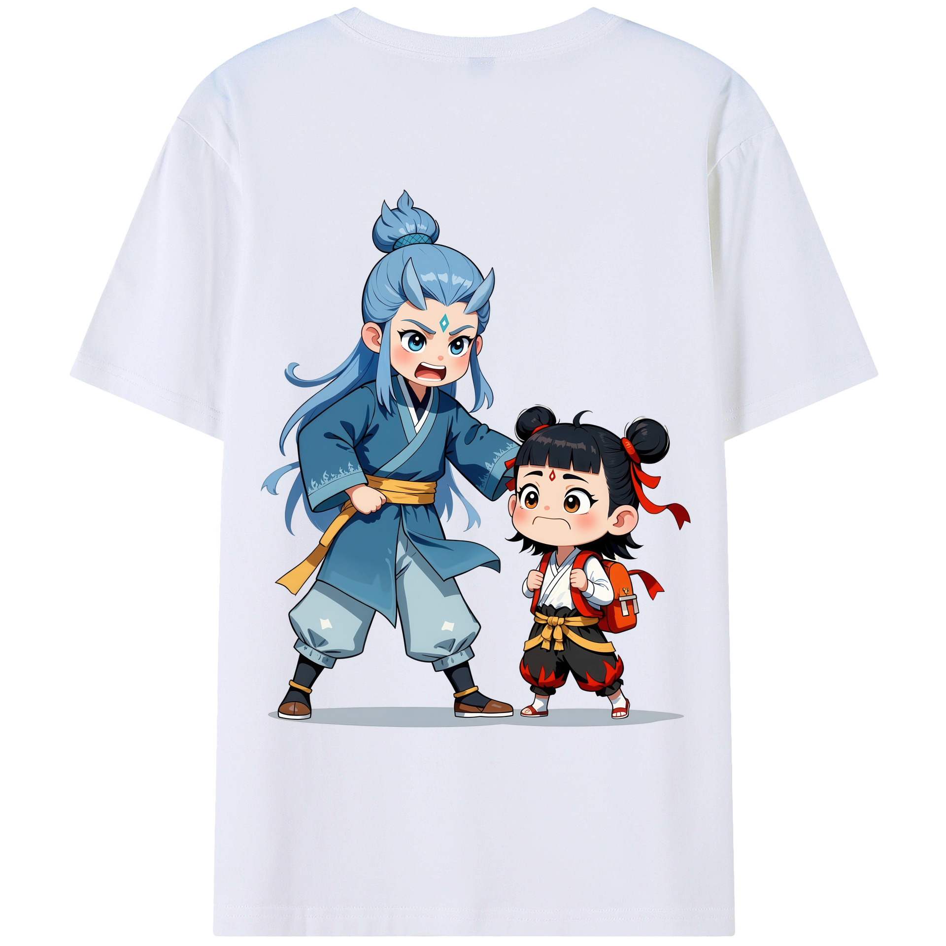 （画像用） Ne Zha 2 ナタ 魔童の大暴れ レディース半袖Tシャツ(バックプリント)