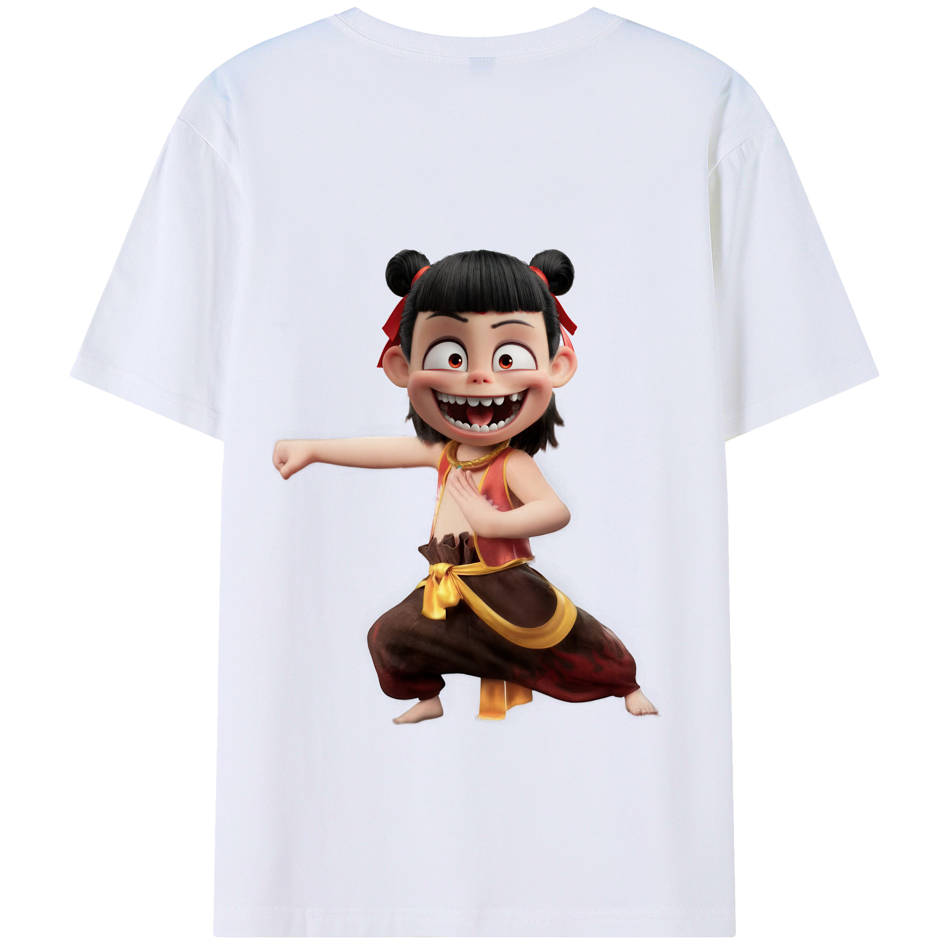 （画像用） Ne Zha 2 ナタ 魔童の大暴れ レディース半袖Tシャツ(バックプリント)